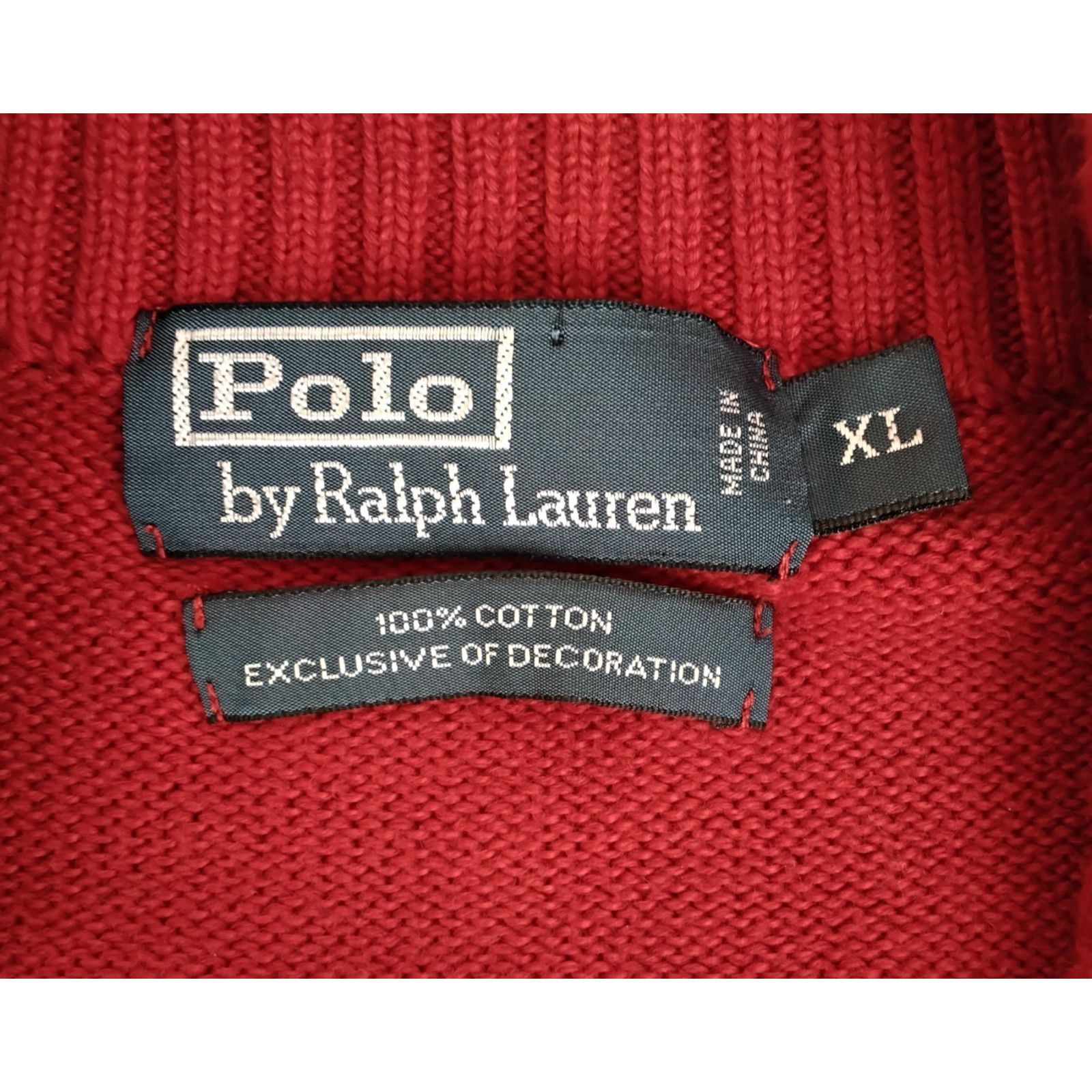 Polo Ralph Lauren Polo Ralph Lauren 1/4 Zip Sweater Men's XL Red Vintage Size US XL / EU 56 / 4 - 5 Thumbnail
