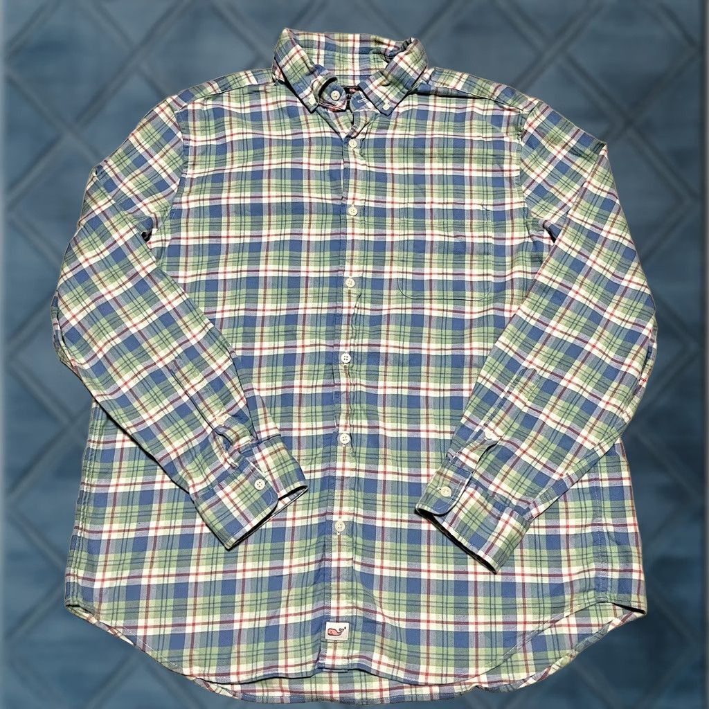 Vineyard Vines VINEYARD VINES Murray Shirt Button-Up Plaid Long Sleeve Blue Green Pink L Mens Regular Lightweight Cotton Knit Size US L / EU 52-54 / 3 - 1 Thumbnail