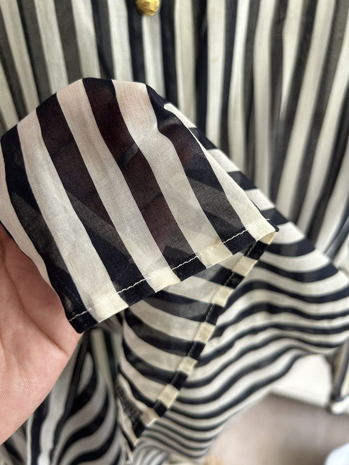 Celine Celine Gold Button Stripe Long Sleeve Size S / US 4 / IT 40 - 14 Thumbnail