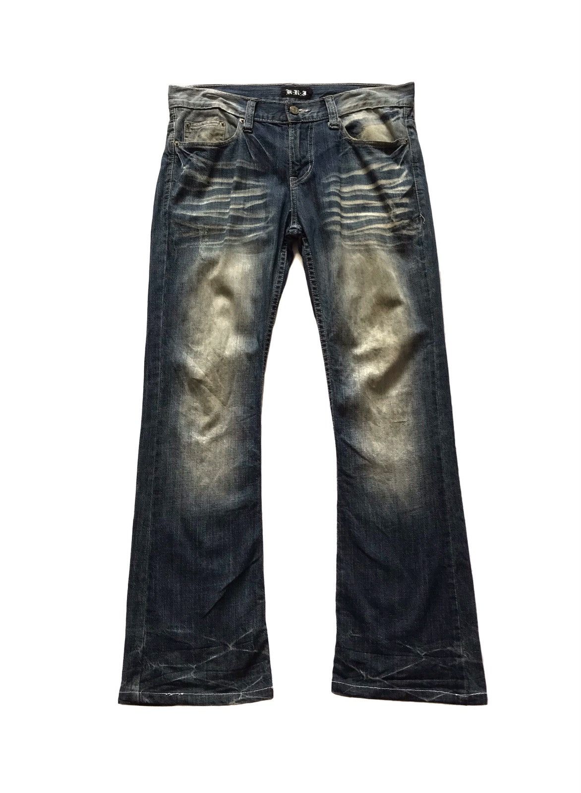 Japanese Brand K.U.I FLARE BLEACH JEANS Size US 32 / EU 48 - 1 Thumbnail