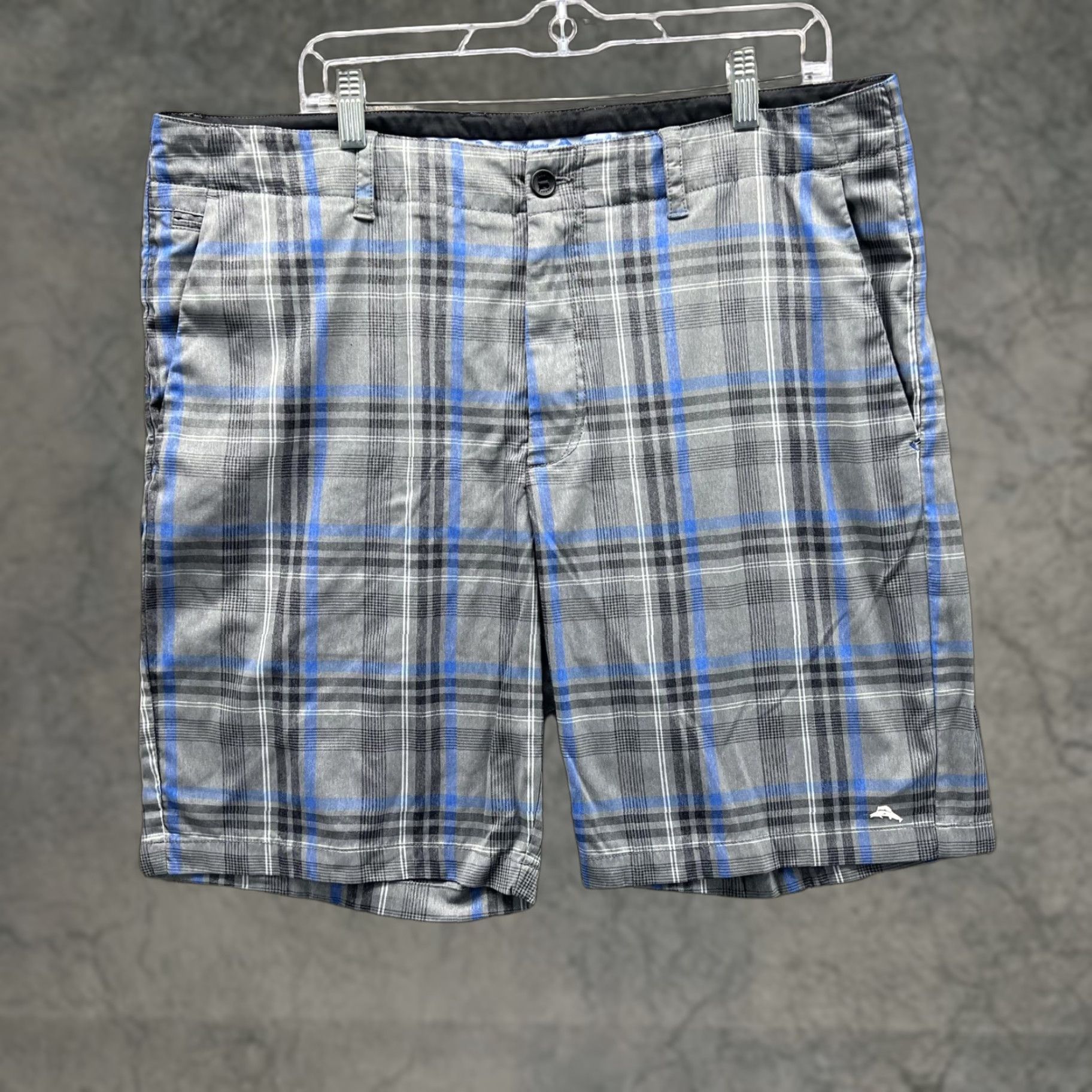 Tommy Bahama Tommy Bahama Shorts Mens 38 Gray Plaid Chino Flat Front 11 Inseam Casual Summer Mens Size US 38 / EU 54 - 1 Thumbnail