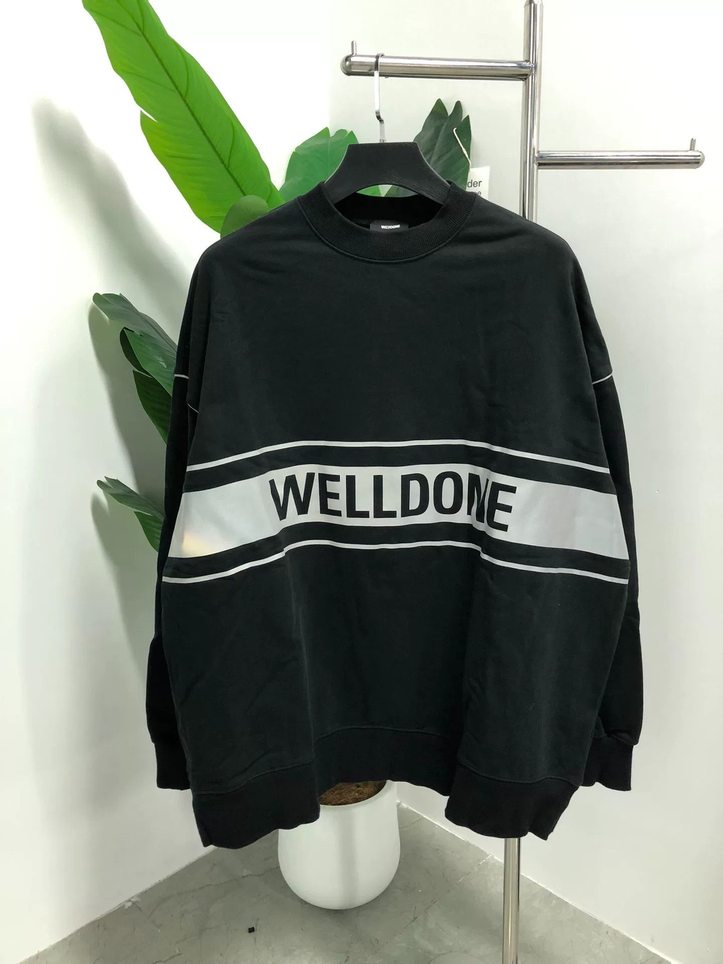 WE11DONE We11done Black Reflective Long Sleeve Sweatshirt Size US S / EU 44-46 / 1 - 1 Thumbnail