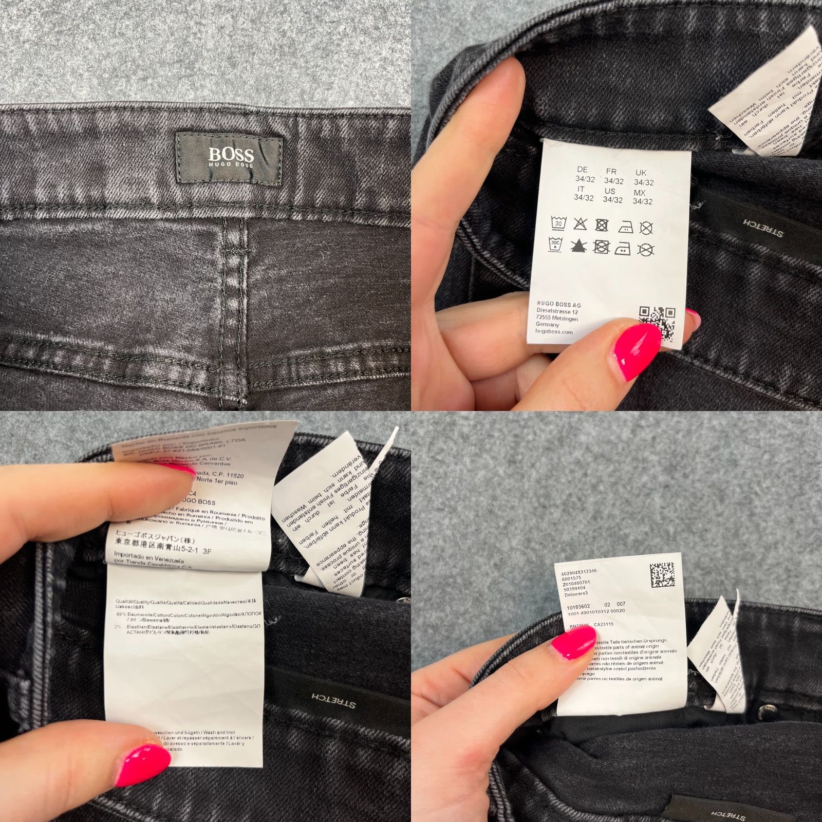 Hugo Boss HUGO BOSS Jeans Slim Delaware 3 Dark Wash Grey Denim 34 Slim Fit 5-Pocket Mens Regular Size 34 Overall Stretching Comfort Ready to Wear Size US 34 / EU 50 - 8 Thumbnail
