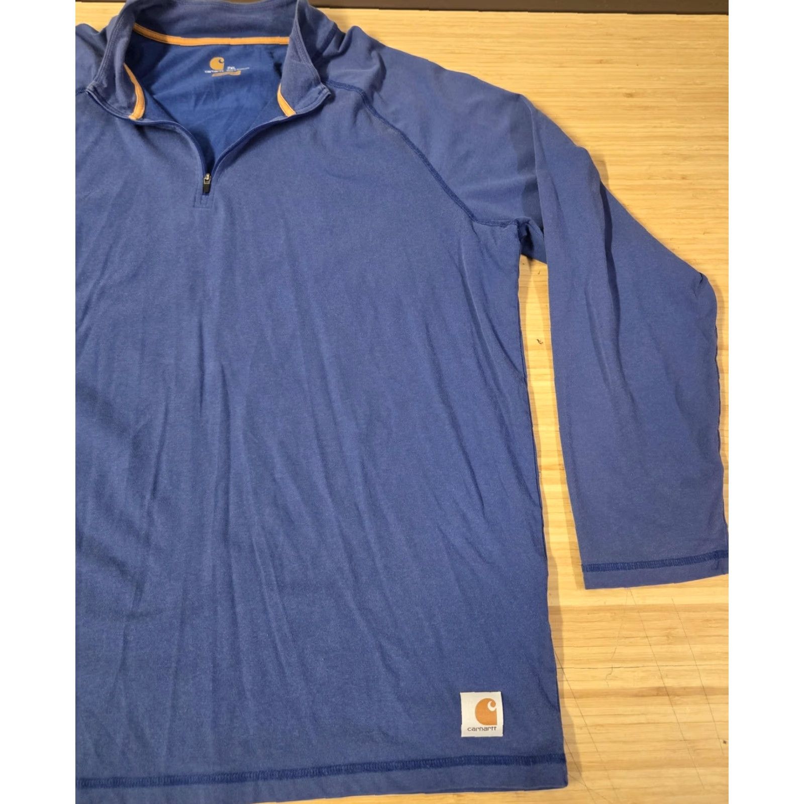 Carhartt VINTAGE Carhartt Pullover Mens 2XL Blue Quarter Zip Long Sleeve Relaxed Fit Workwear Size US XXL / EU 58 / 5 - 2 Thumbnail