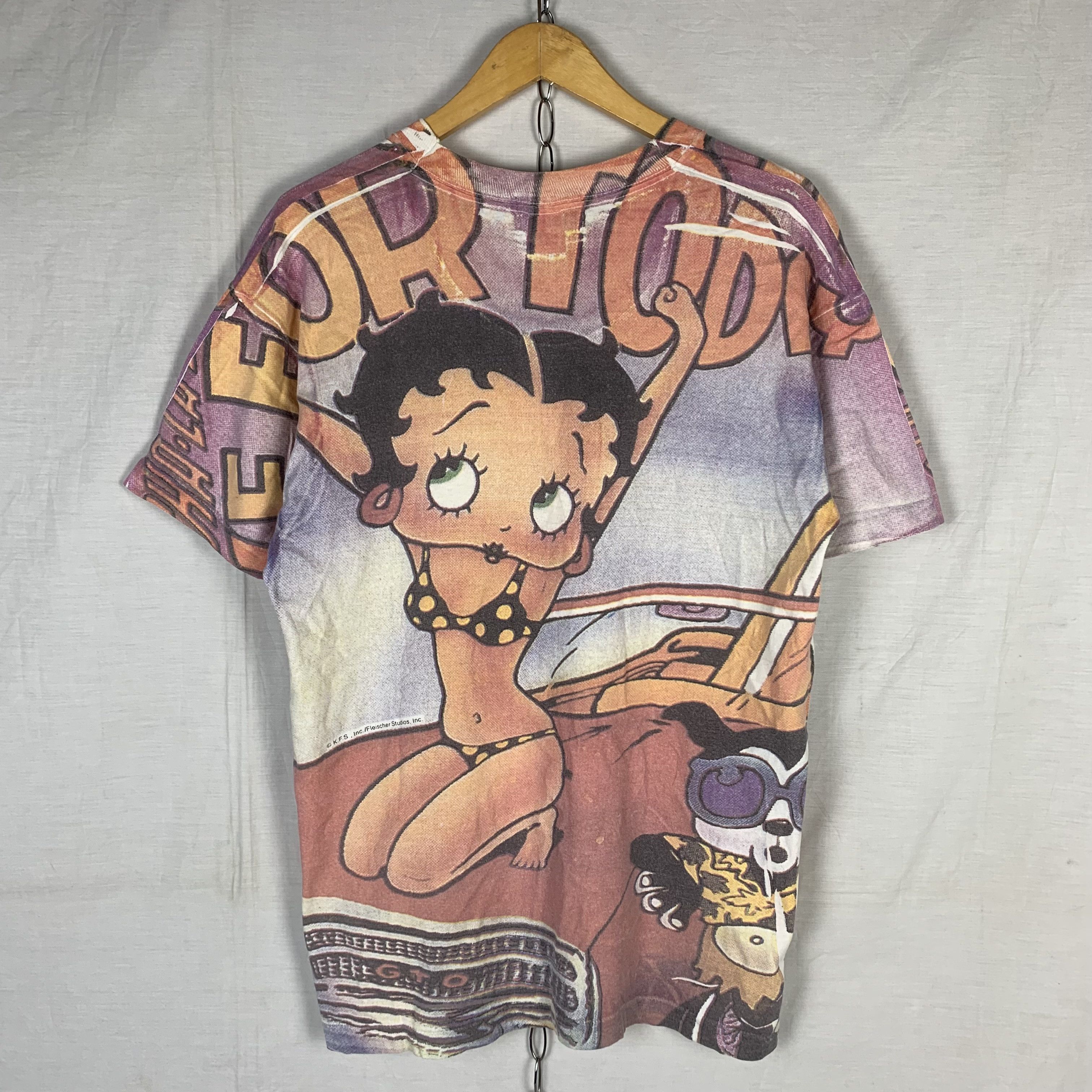 Vintage Vintage Betty Boop Over Print AOP Tshirt Size US M / EU 48-50 / 2 - 5 Thumbnail