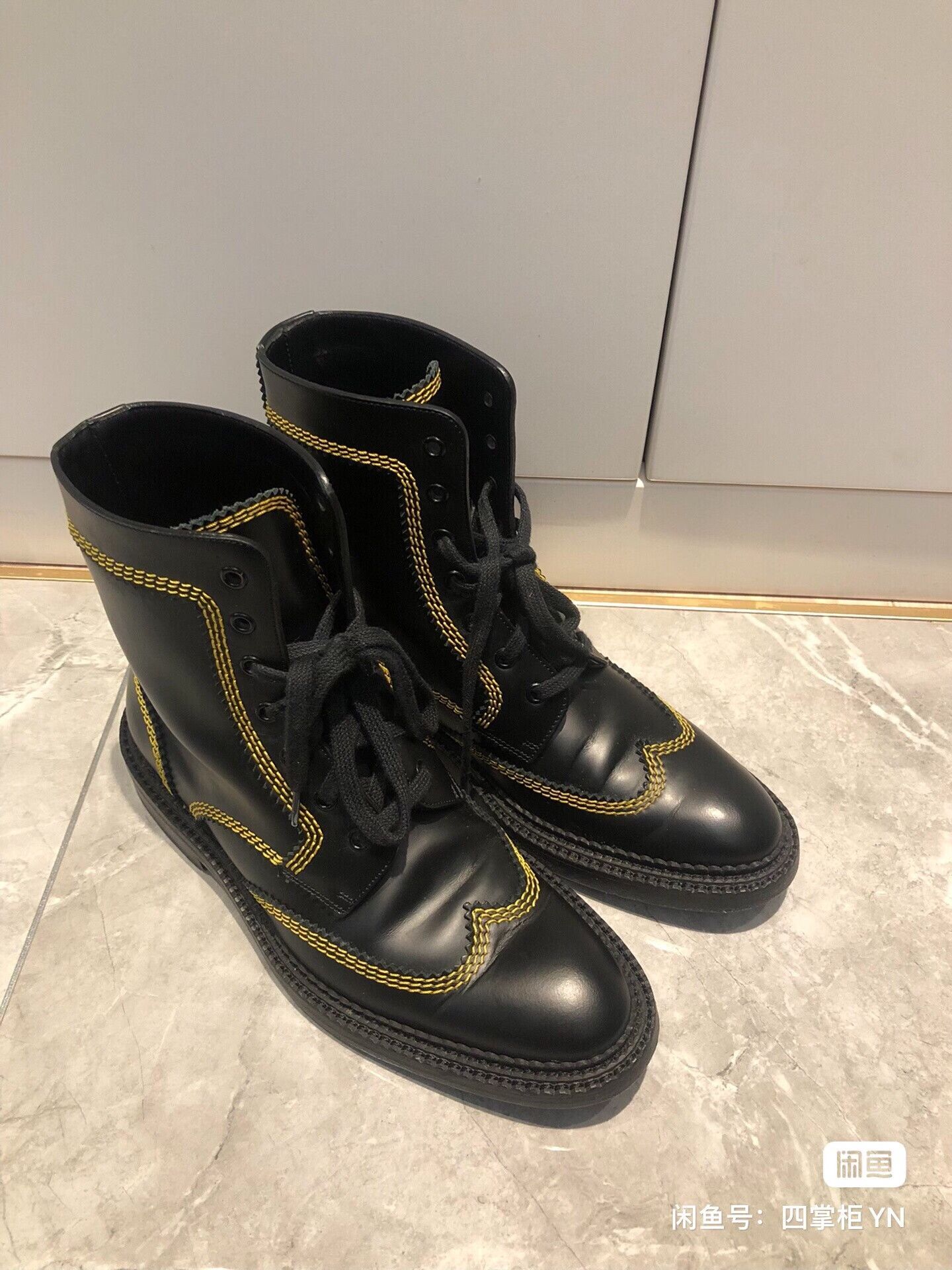 Japanese Brand Burberry Men's Leather Mid-Calf Boots Size US 7 / EU 40 - 1 Thumbnail