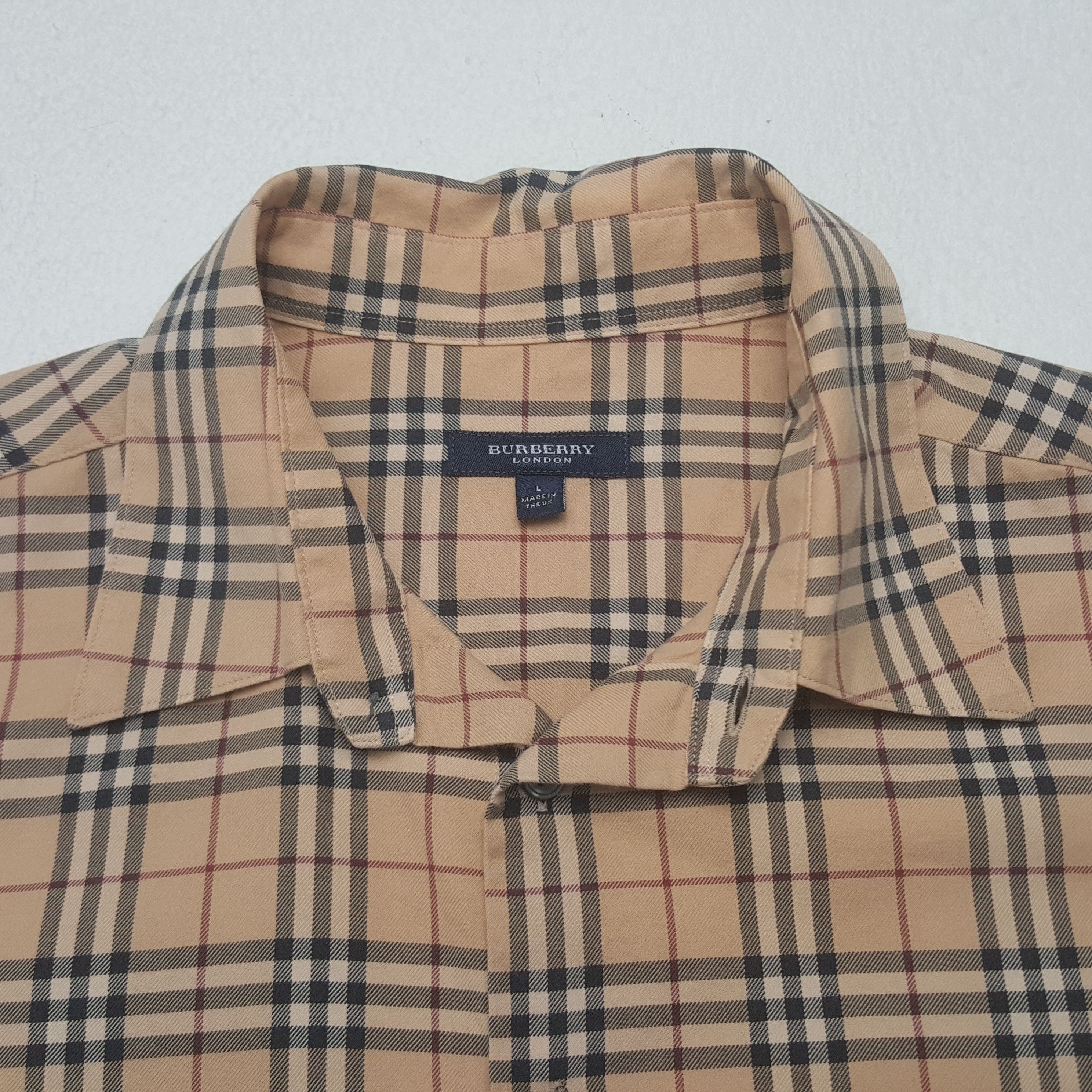 Burberry × Vintage Vintage Burberry London Nova Check Button Up Shirt Size US L / EU 52-54 / 3 - 4 Thumbnail