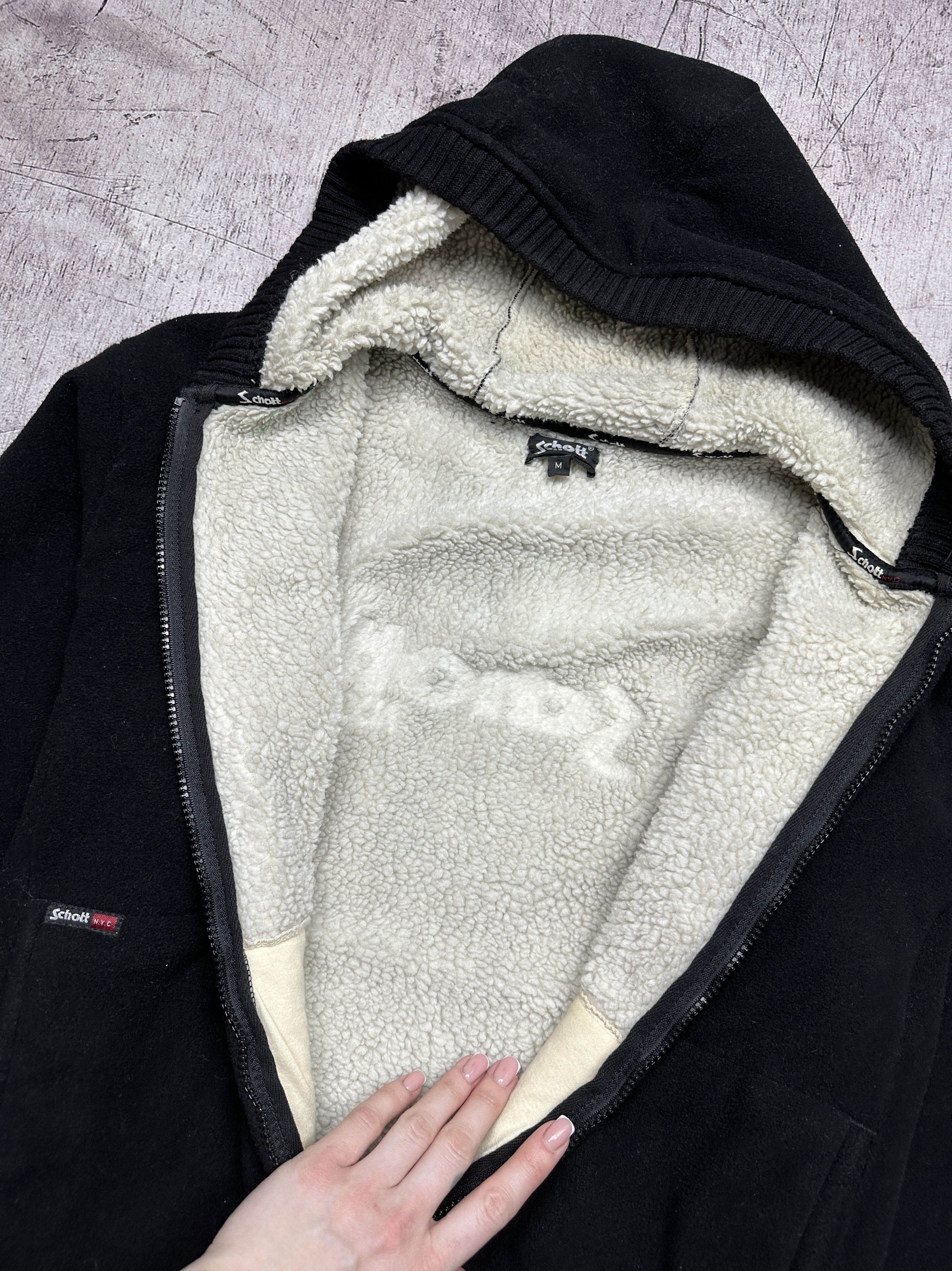 Schott × Vintage Schott NYC Vintage Mens Sherpa Fleece Jacket Size US M / EU 48-50 / 2 - 5 Thumbnail