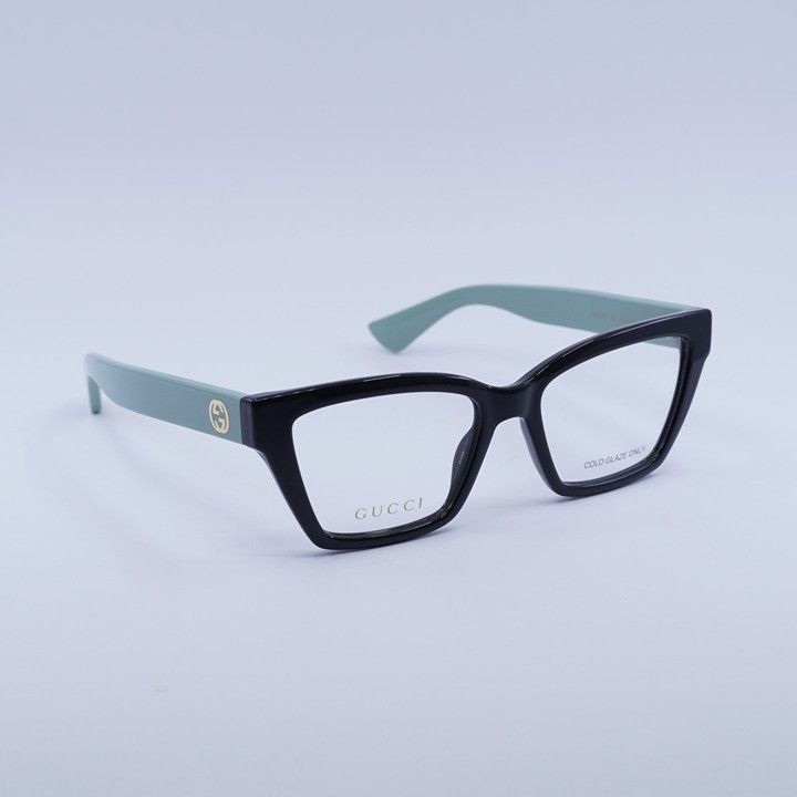 Gucci Gucci GG1715O 004 Eyeglasses Shiny Black/Teal 53mm Cat Eye Size ONE SIZE - 4 Thumbnail
