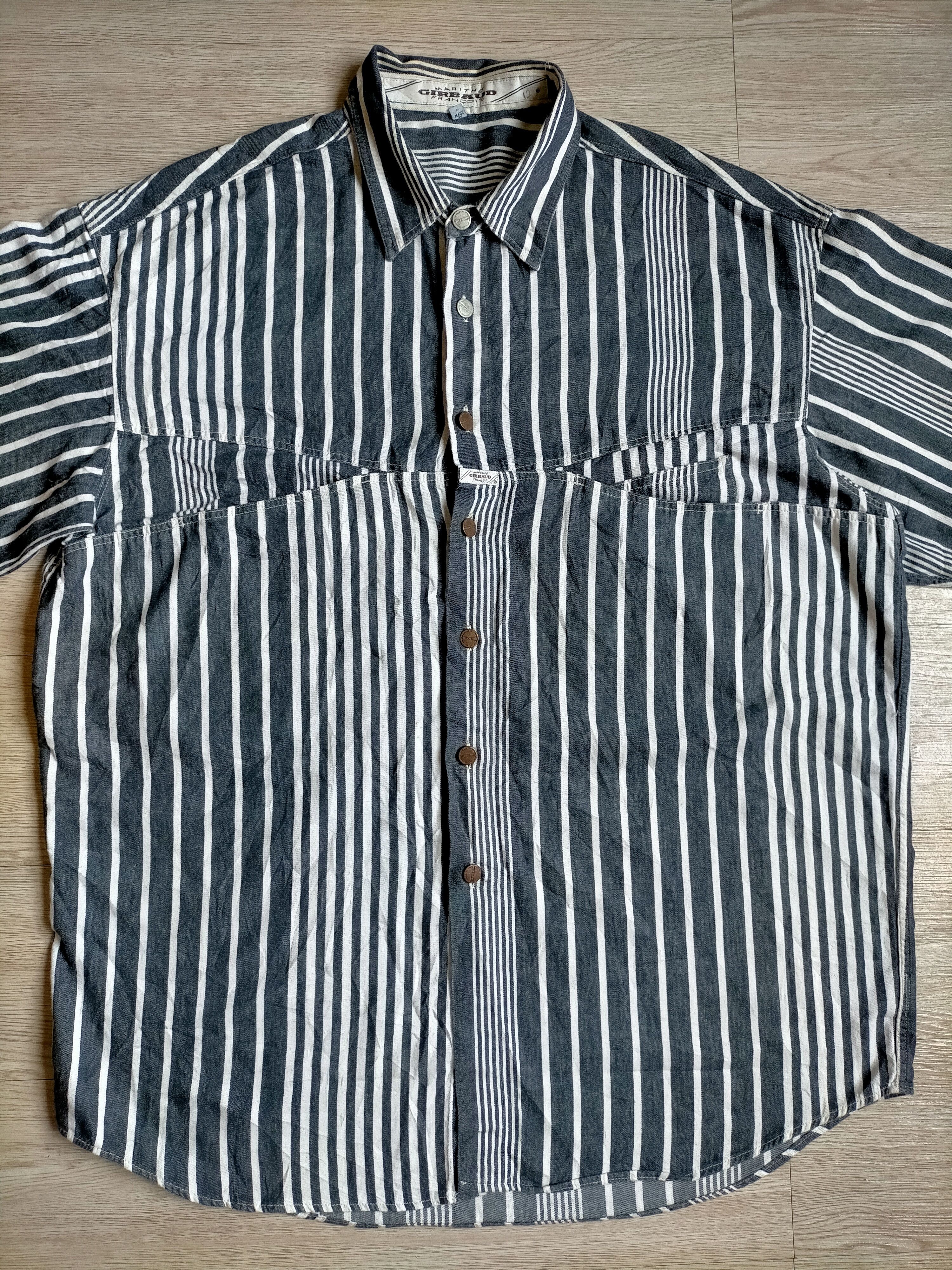 Marithe + Francois Girbaud Marithe +Francois Girbaud Hickory Striped Denim Button ups Size US M / EU 48-50 / 2 - 7 Thumbnail