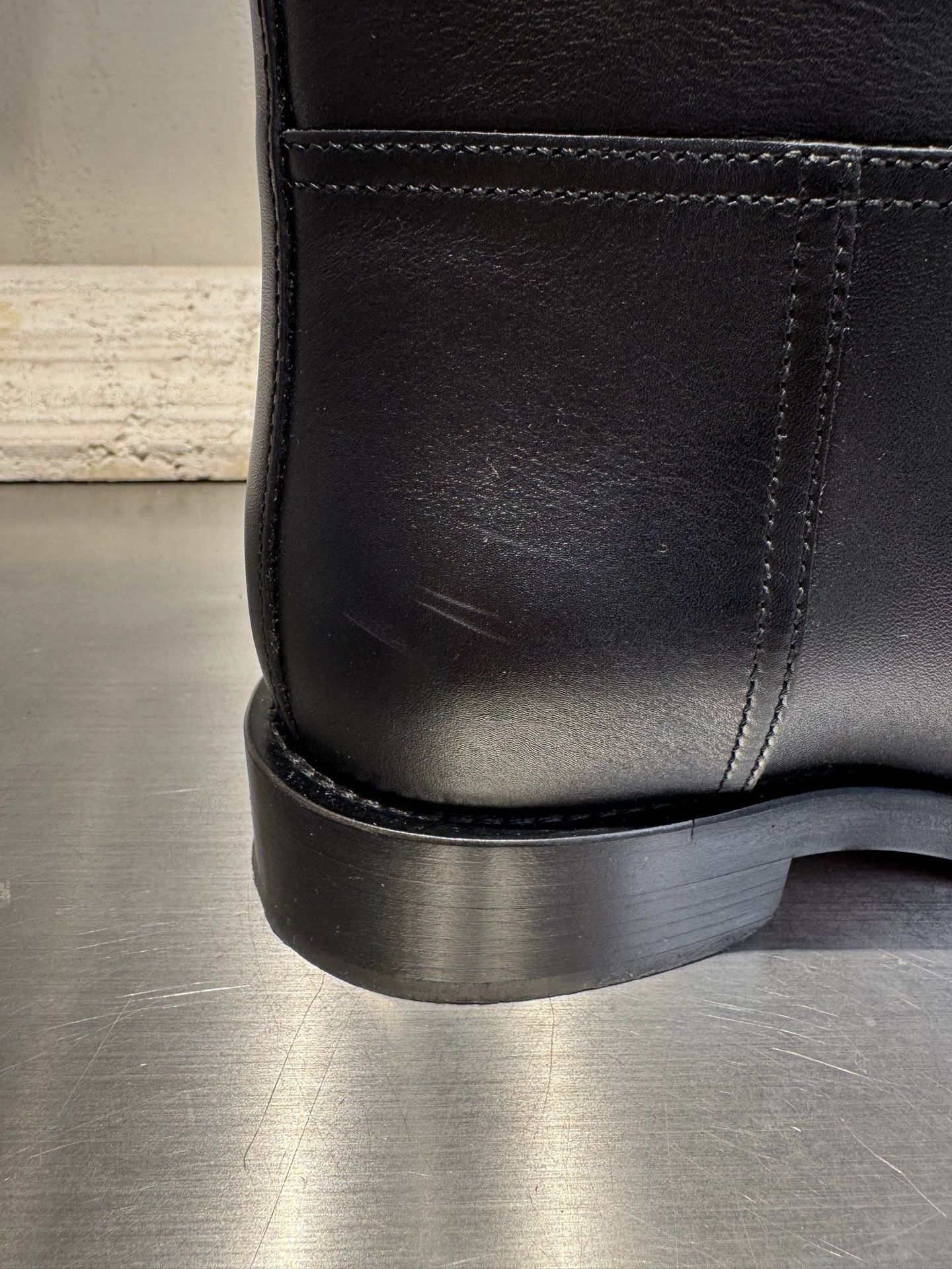 Dior Dior black CD logo knee high boots 34 used scuffs creases Size US 4 / IT 34 - 6 Thumbnail