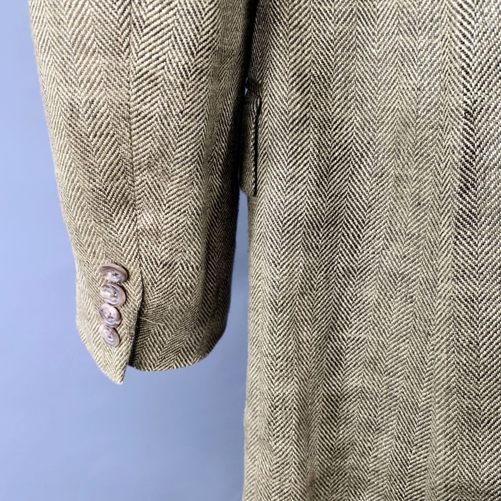Polo Ralph Lauren POLO by RALPH LAUREN Sport Coat Tan Khaki Herringbone Flax Size 44 MenXS Size US XXL / EU 58 / 5 - 5 Thumbnail