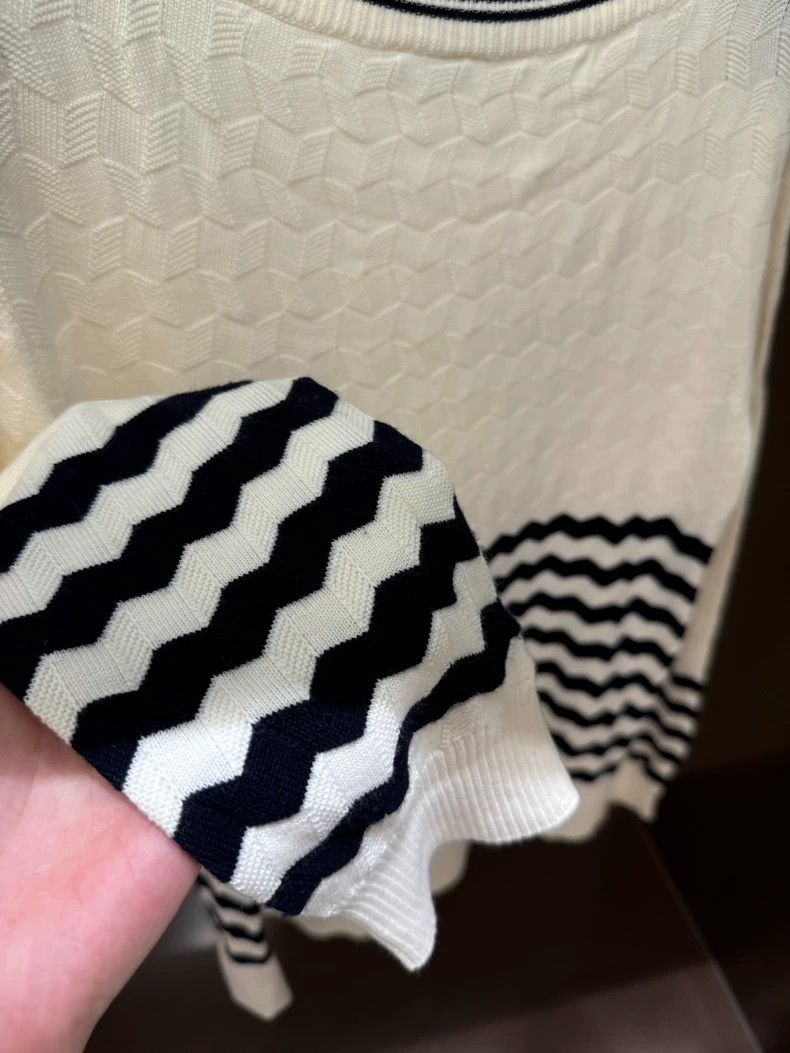 Loro Piana LORO PIANA Black and white striped cashmere knit top Size M / US 6-8 / IT 42-44 - 4 Thumbnail