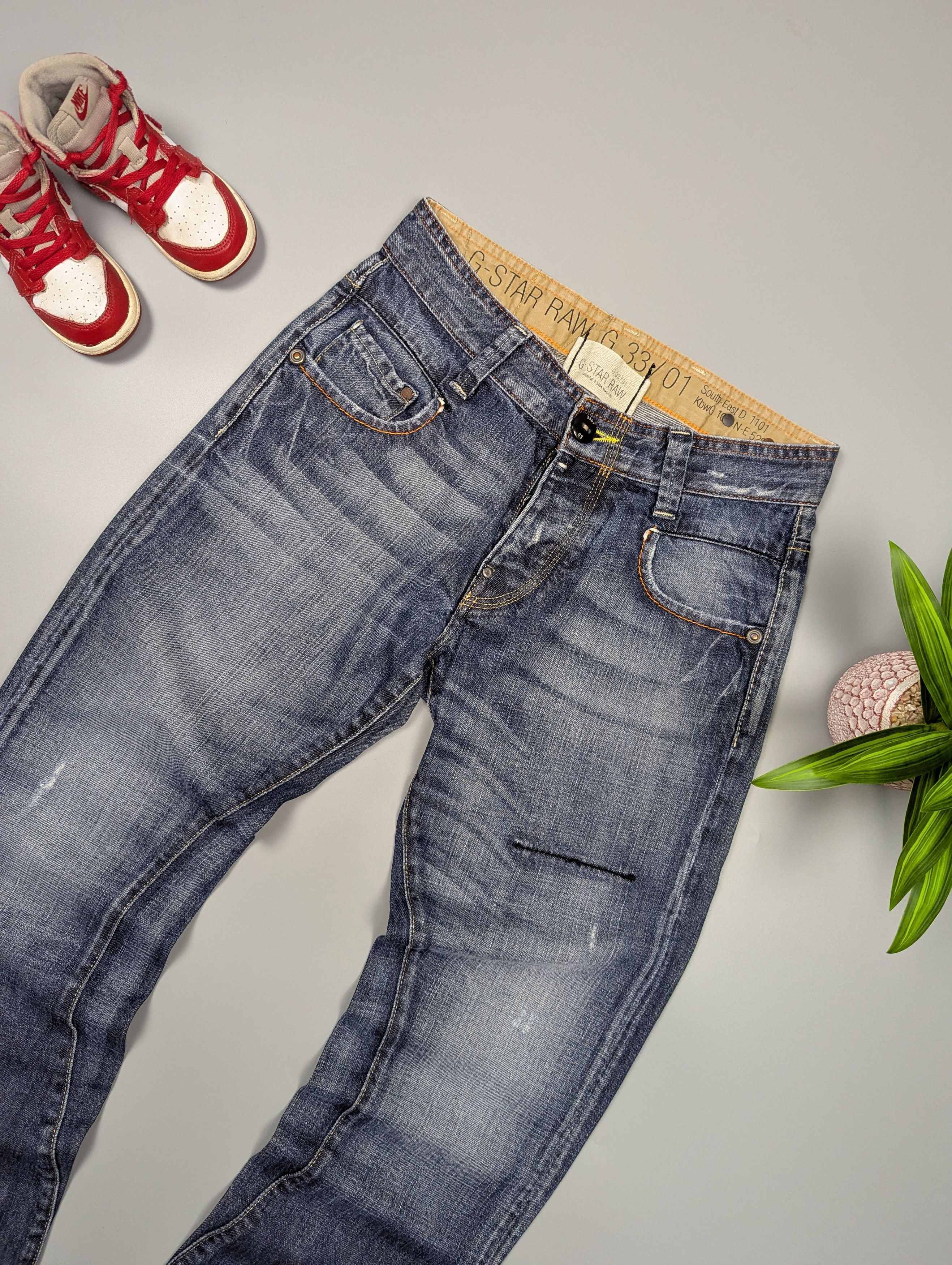 G-Star × Vintage G-STAR RAW Vintage Radar Narrow Rope Straight Leg Blue Jeans Size US 30 / EU 46 - 2 Thumbnail