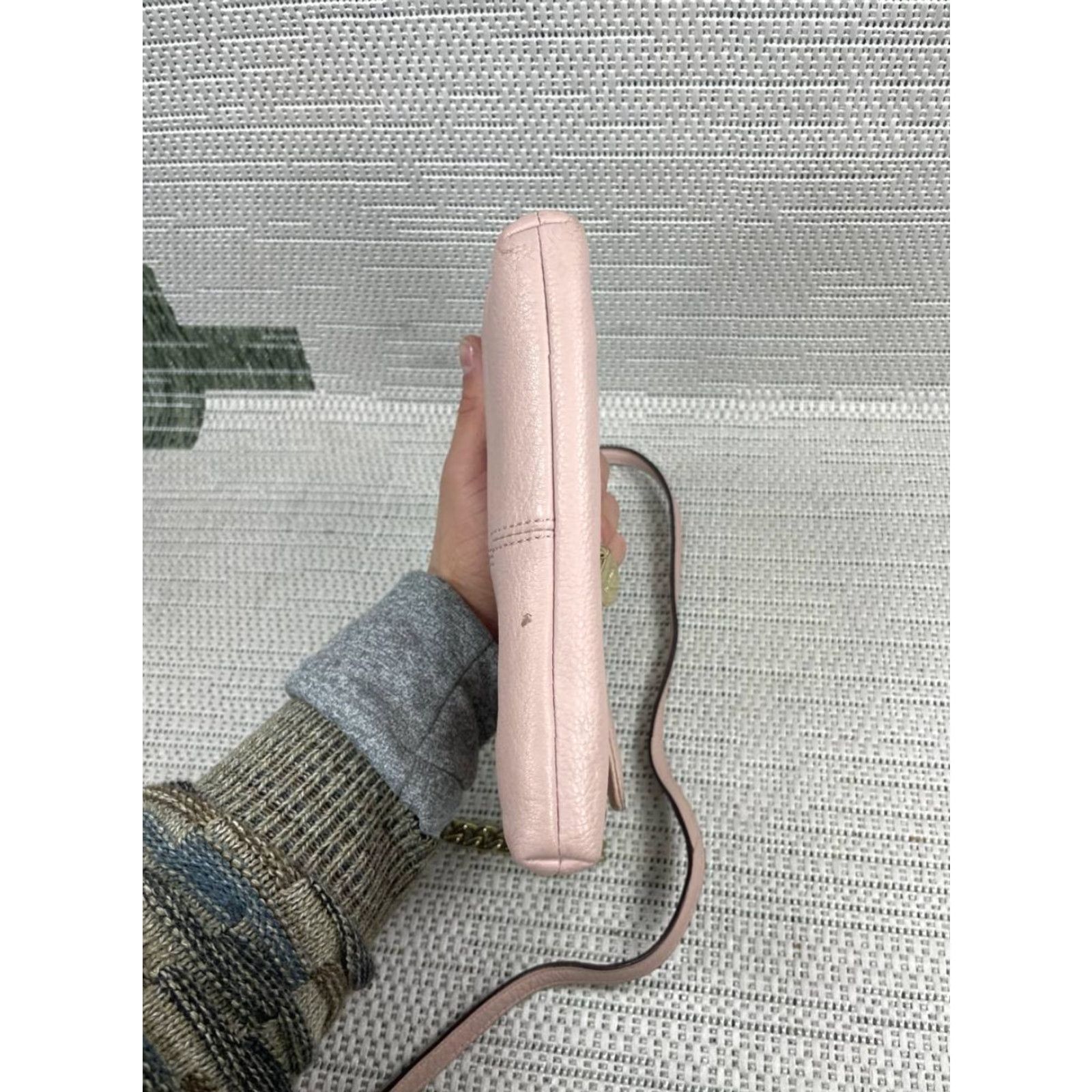 Calvin Klein Calvin Klein Bag Pink Leather Gold Lock Inner Zip Pocket Chain Strap Crossbody Women Small Size ONE SIZE - 6 Thumbnail