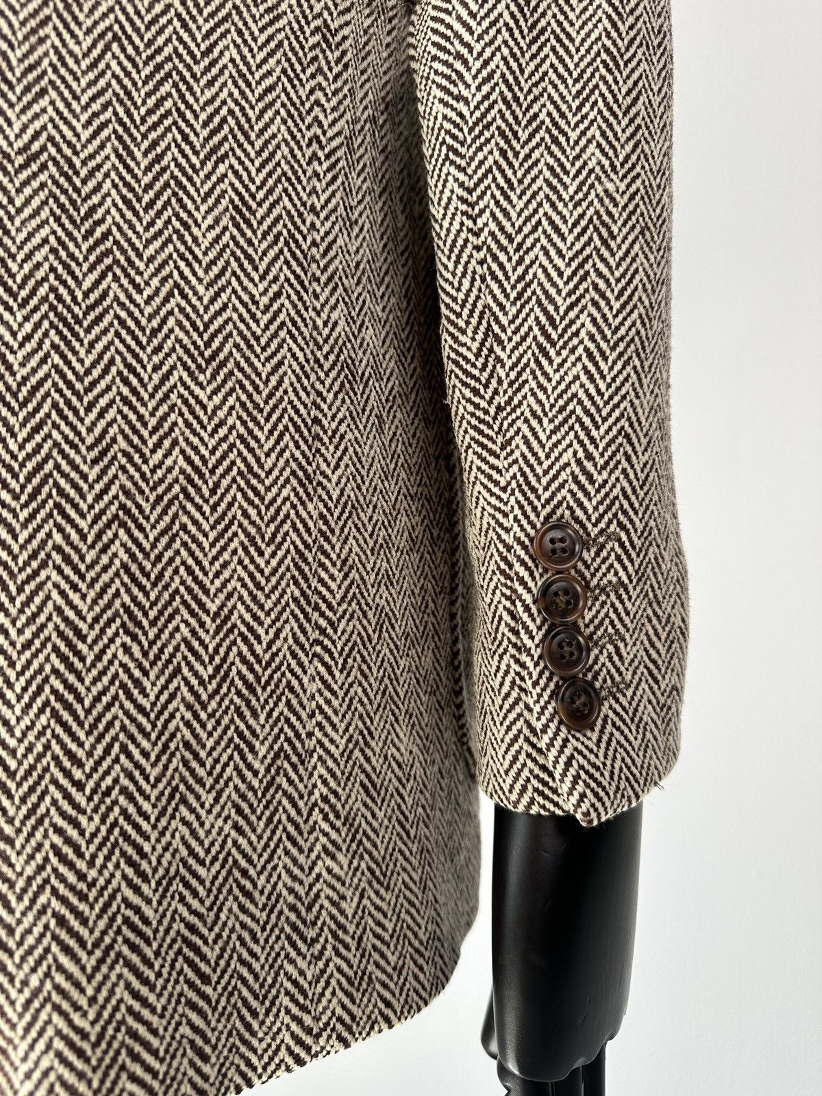 Ralph Lauren POLO RALPH LAUREN Herringbone Wool Tweed Jacket Blazer Coat Size 44R - 13 Thumbnail