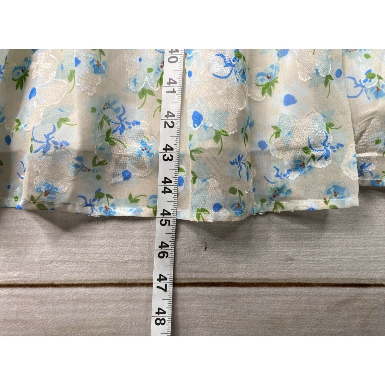 Shein VINTAGE SheIn Dress S Floral Prairie Cottagecore Ruched Bodice Flowy Midi Sheer Overlay Size S / US 4 / IT 40 - 5 Thumbnail