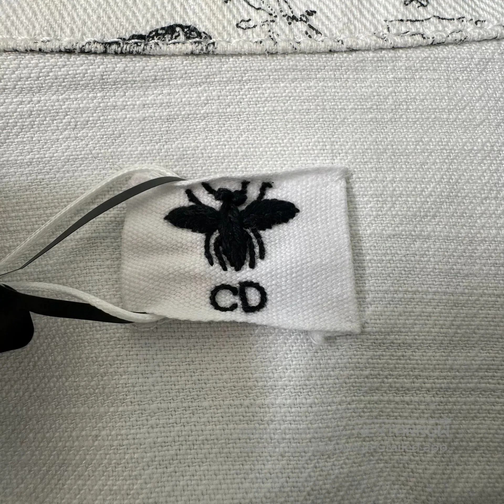Dior Christian Dior White Black Print Shirt Jacket. Size XS / US 0-2 / IT 36-38 - 3 Thumbnail