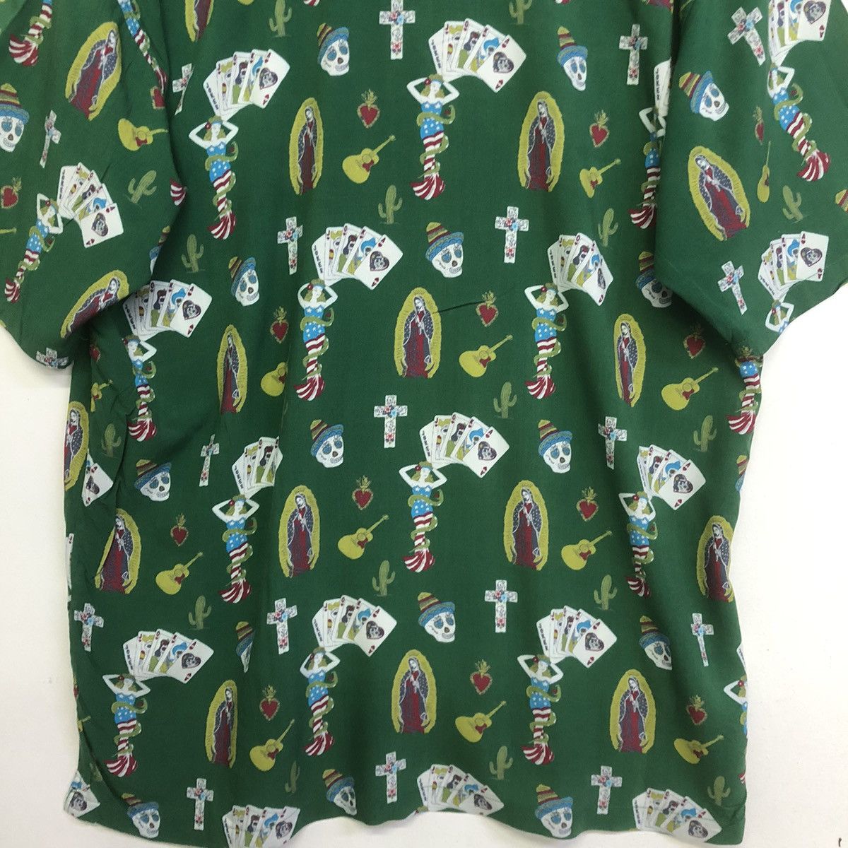 Japanese Brand CAVARIAA MEXICAN MOTIVE FULLPRINT OPEN COLLAR BUTTON SHIRT Size US L / EU 52-54 / 3 - 8 Thumbnail