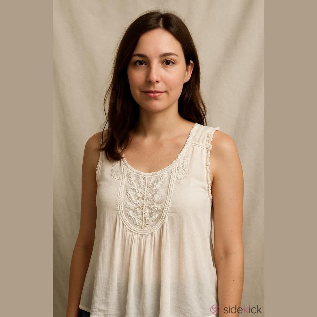 NO ID Roaman's Elegant White Embroidered Tank Top Size 4XL / US 24-26 - 1 Thumbnail