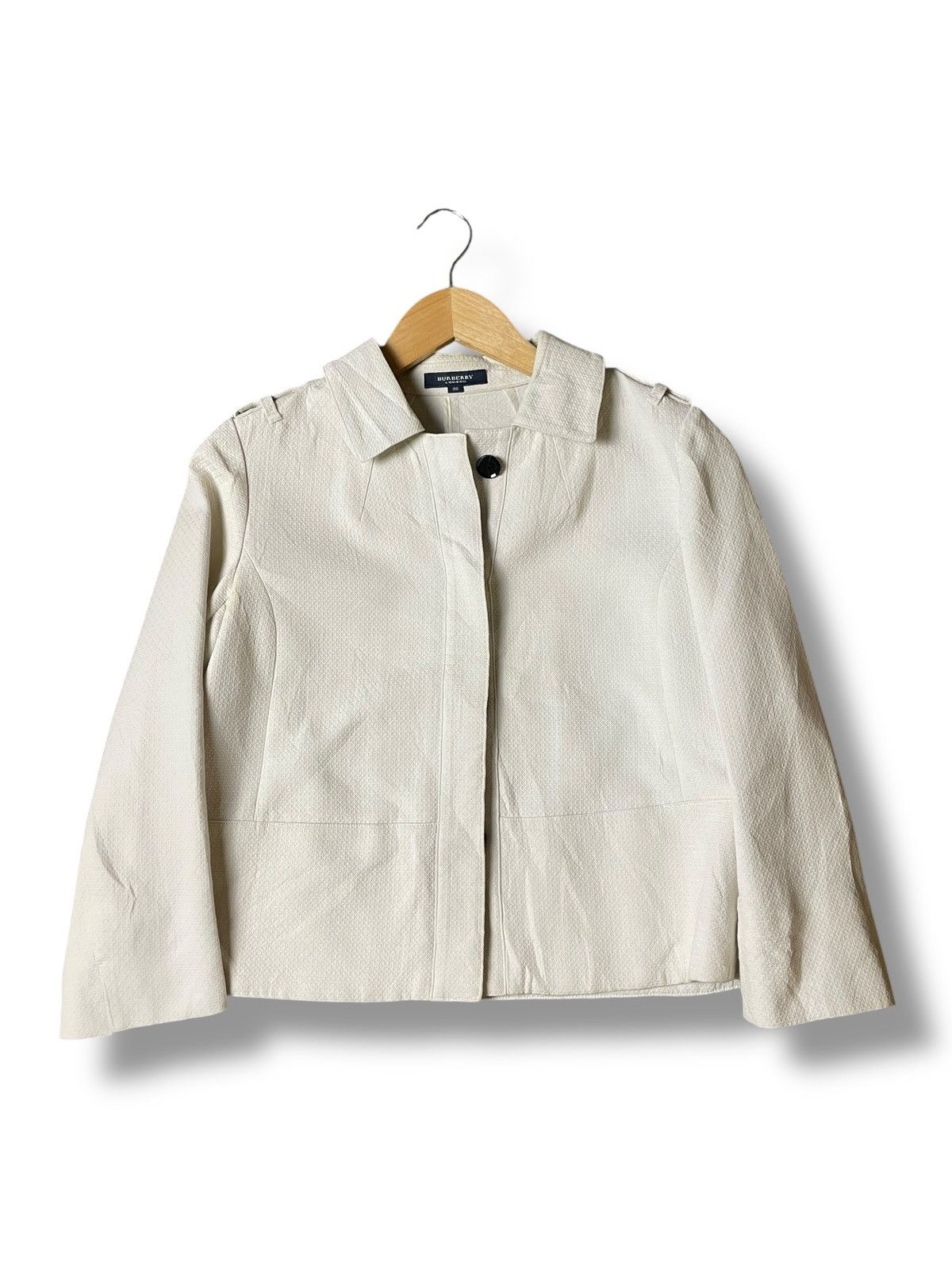 Burberry × Designer × Vintage Burberry London Cotton Crop Outerwear Coat (103) Size XS / US 0-2 / IT 36-38 - 1 Thumbnail