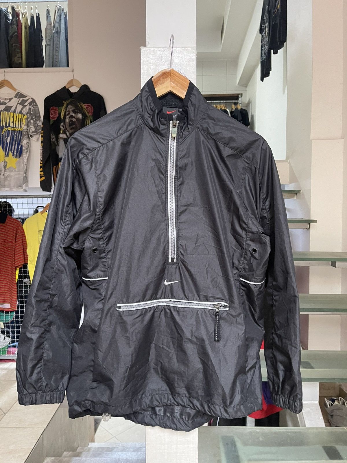 Nike × Vintage Vintage Nike Reflective 90s Quarter zip Windbreaker Size US S / EU 44-46 / 1 - 1 Thumbnail