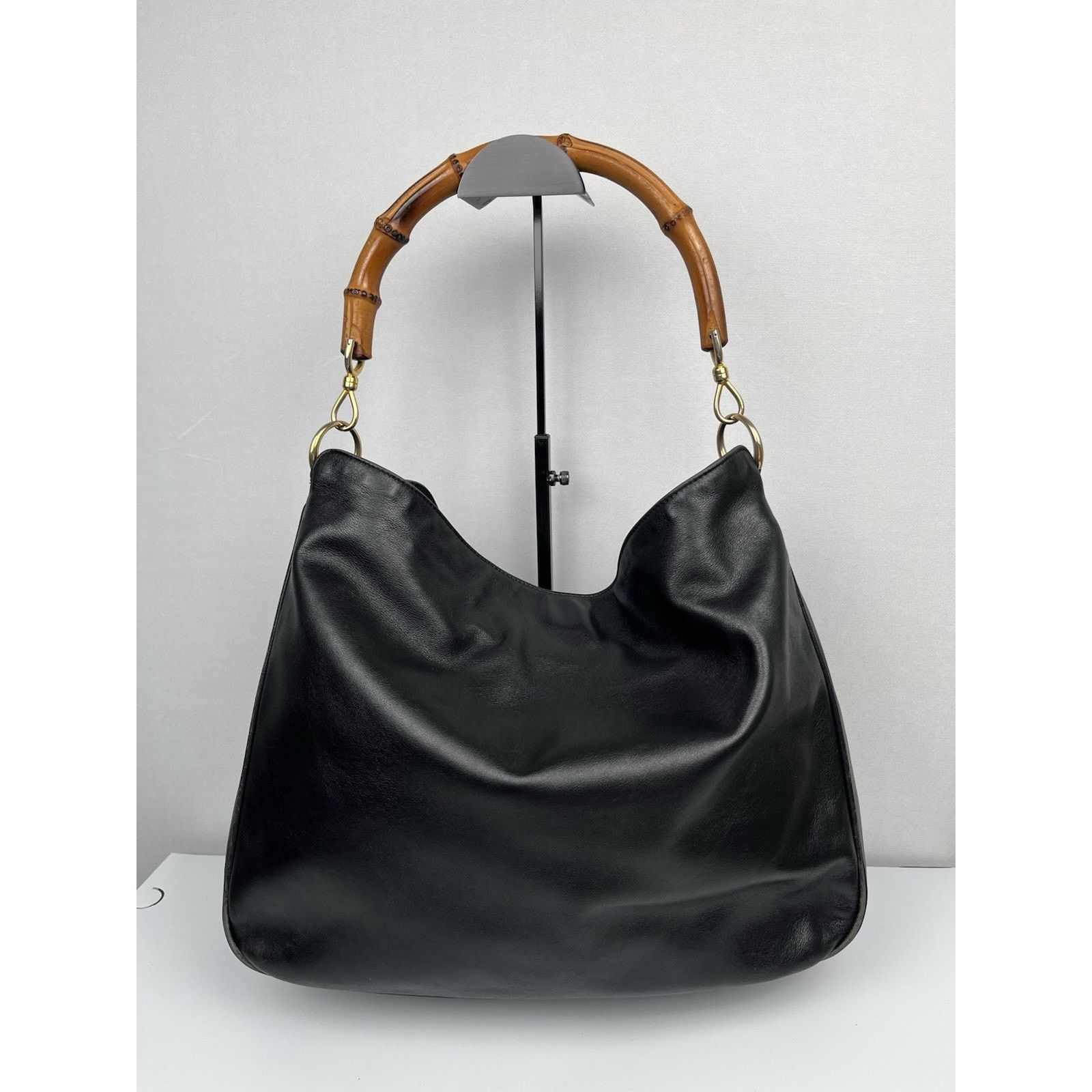 Gucci Gucci Black Leather Bamboo Handle No Peeling Interior Size ONE SIZE - 1 Thumbnail