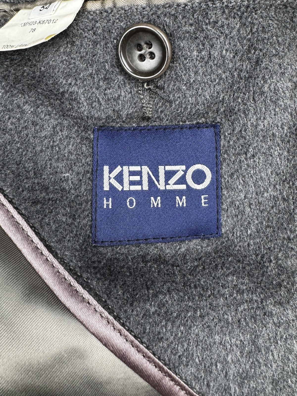 Kenzo Kenzo Homme grey wool long trench classic coat size 54 Size US L / EU 52-54 / 3 - 11 Thumbnail