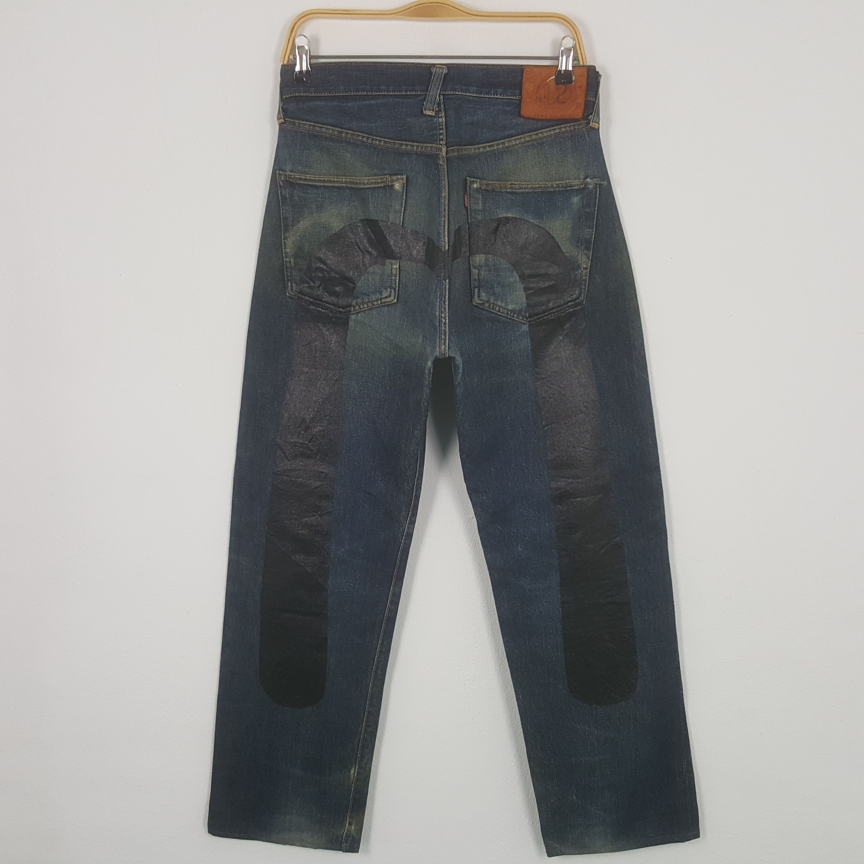 Evisu Orange Brushstroke Daicock Slim Straight Fit jeans #2010 