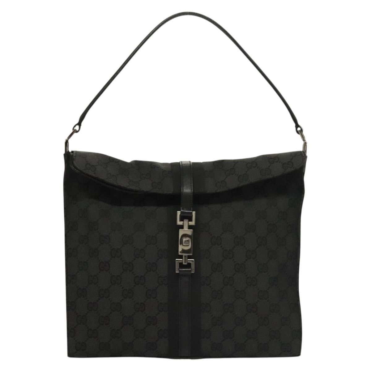 Gucci GUCCI GG Canvas Jackie Shoulder Bag Black Silver 001 3355 Size ONE SIZE - 2 Thumbnail