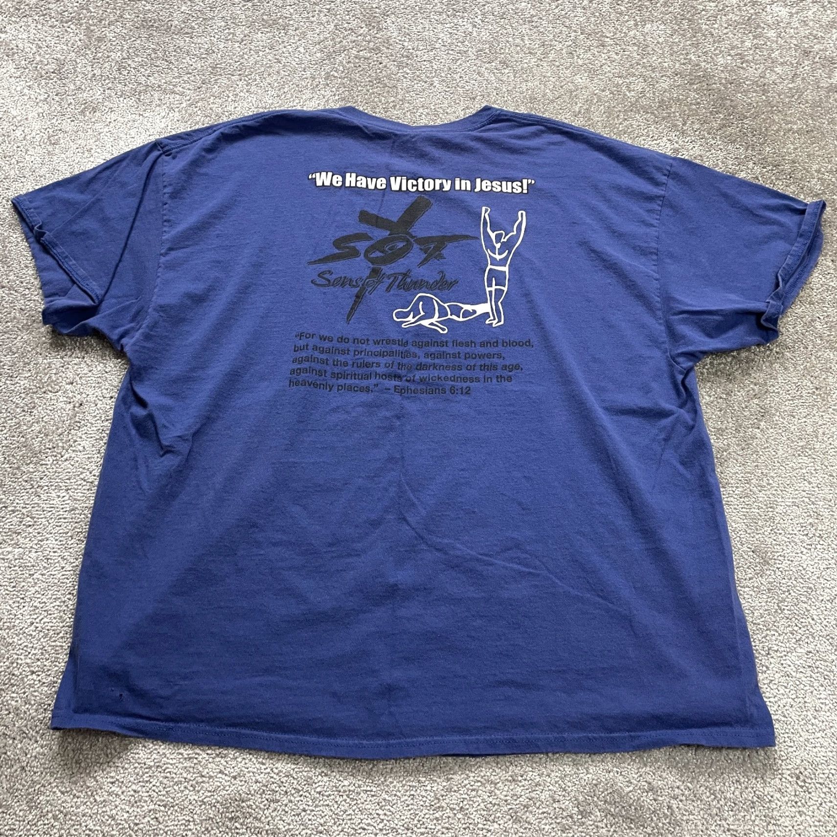 Gildan Gildan Ultra Cotton T-Shirt Men 3XL Solid Blue Short Sleeve Crew Neck Casual Shirt Size US XXL / EU 58 / 5 - 2 Thumbnail