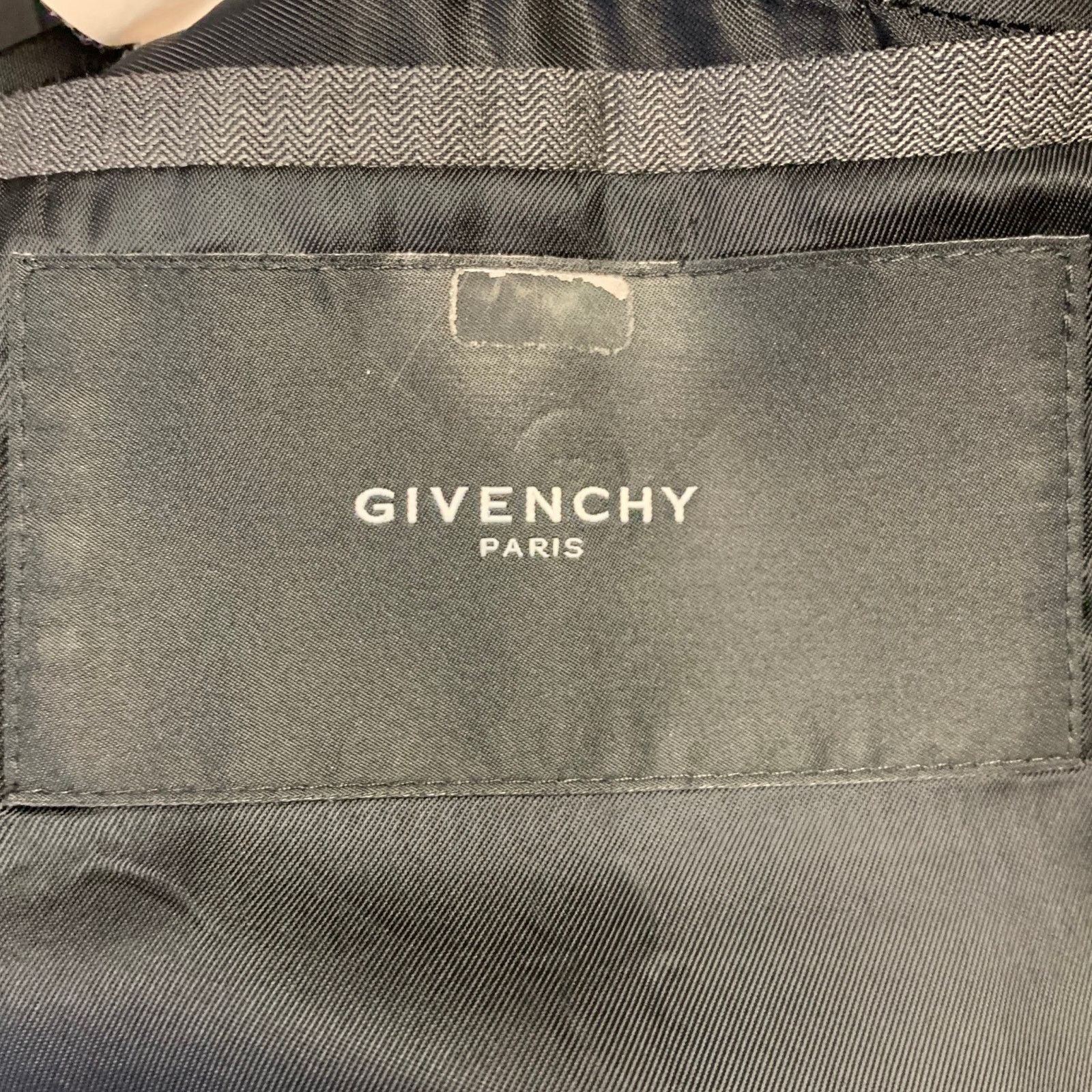 Givenchy Grey Virgin Wool Silk Herringbone Notch Lapel Sport Coat Size 36R - 7 Thumbnail
