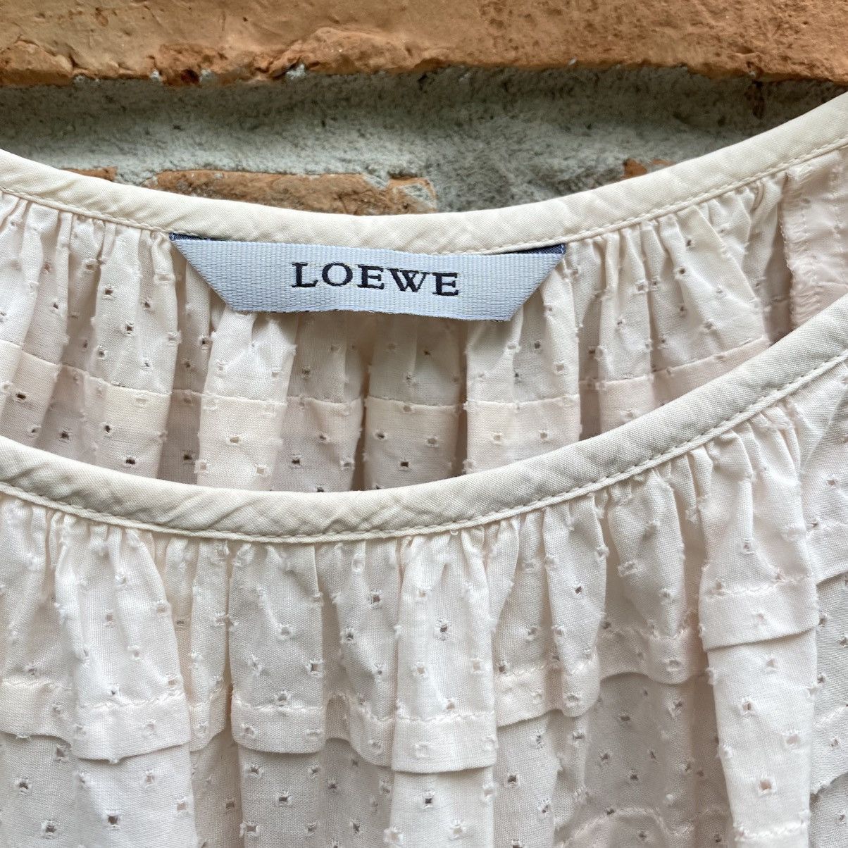 Loewe Loewe Light Pink Ruffle Front Blouse with 3/4 Sleeves Size XS / US 0-2 / IT 36-38 - 6 Thumbnail