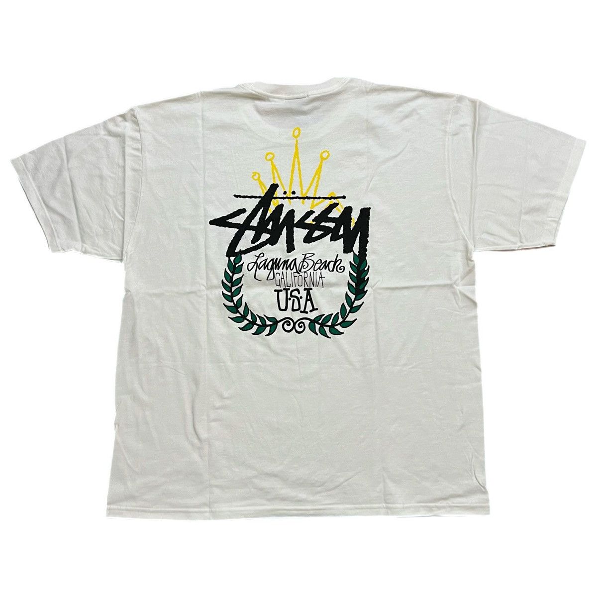 image of Hypebeast x Stussy Laguna Beach Ca Usa Graphic T-Shirt in White, Men's (Size XL)