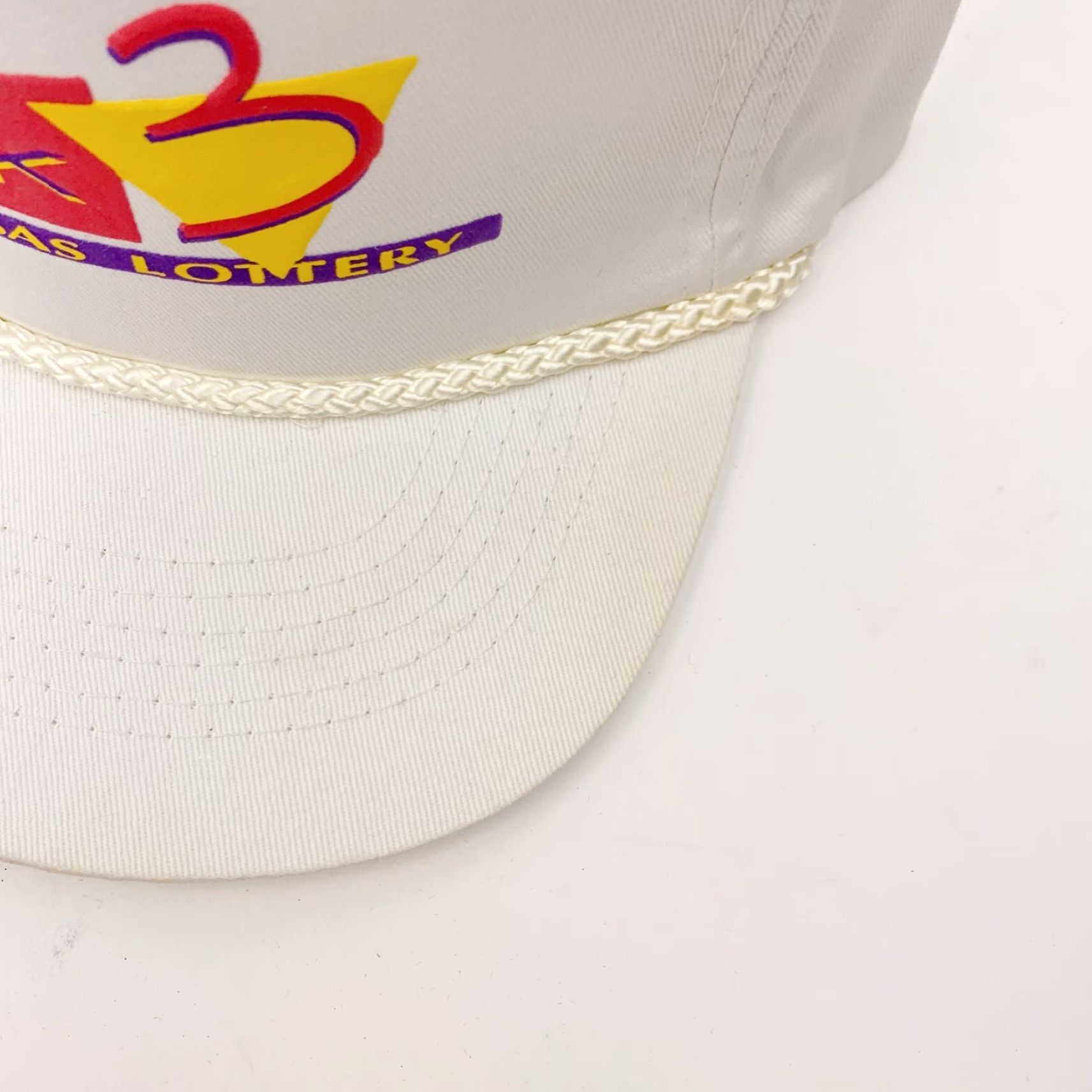 Vintage VINTAGE 90s Pick 3 Kansas Lottery Rope White Snapback Dad Hat Cap Size ONE SIZE - 2 Thumbnail