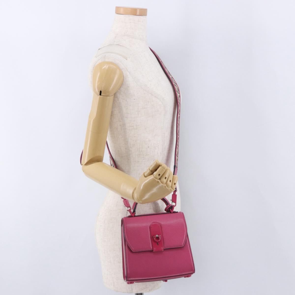 Salvatore Ferragamo Salvatore Ferragamo Gancini Hand Bag Leather 2way Pink Size ONE SIZE - 17 Thumbnail