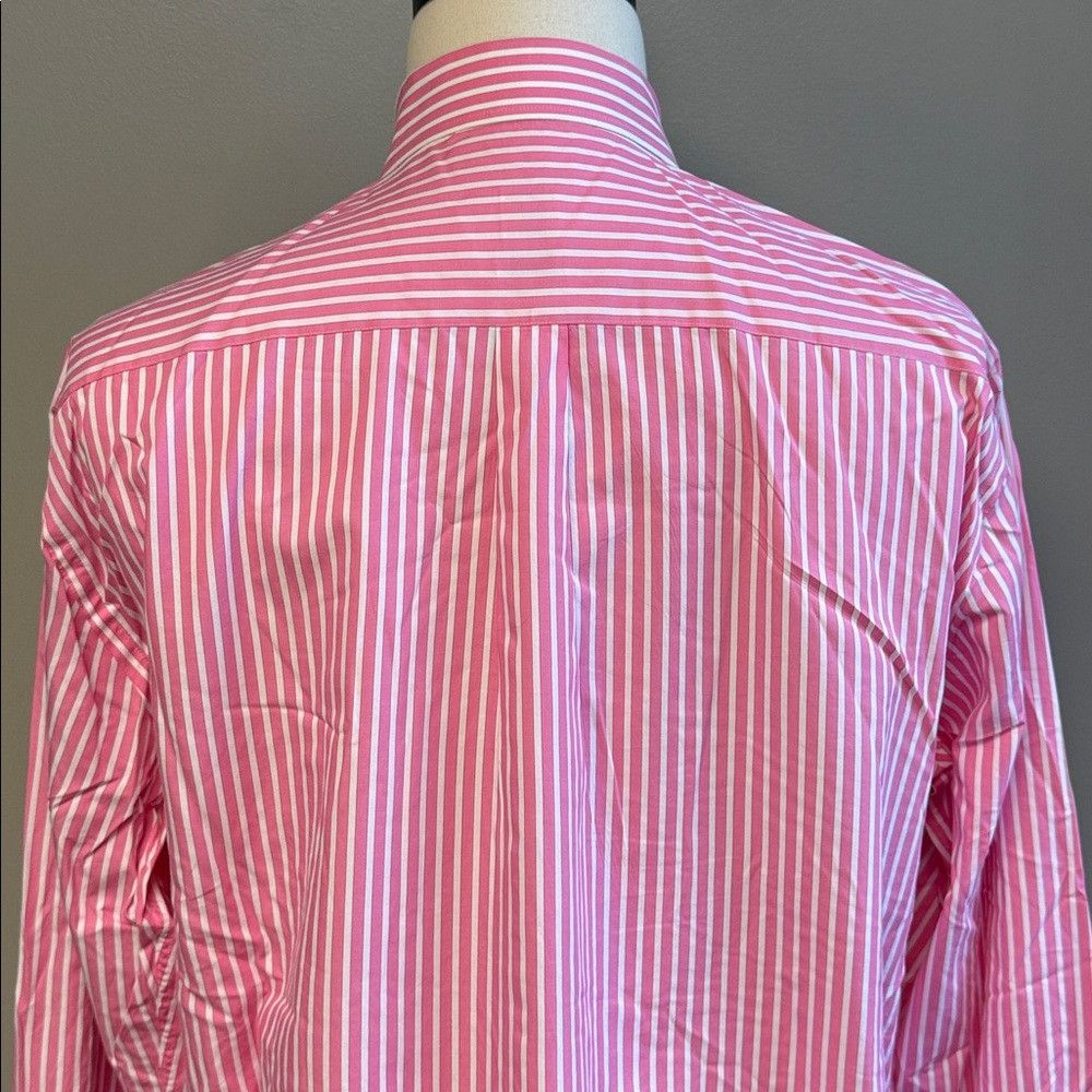 Peter Millar Peter Millar Pink White Stripe Button Down Shirt XL 100% Co Size US XL / EU 56 / 4 - 6 Thumbnail