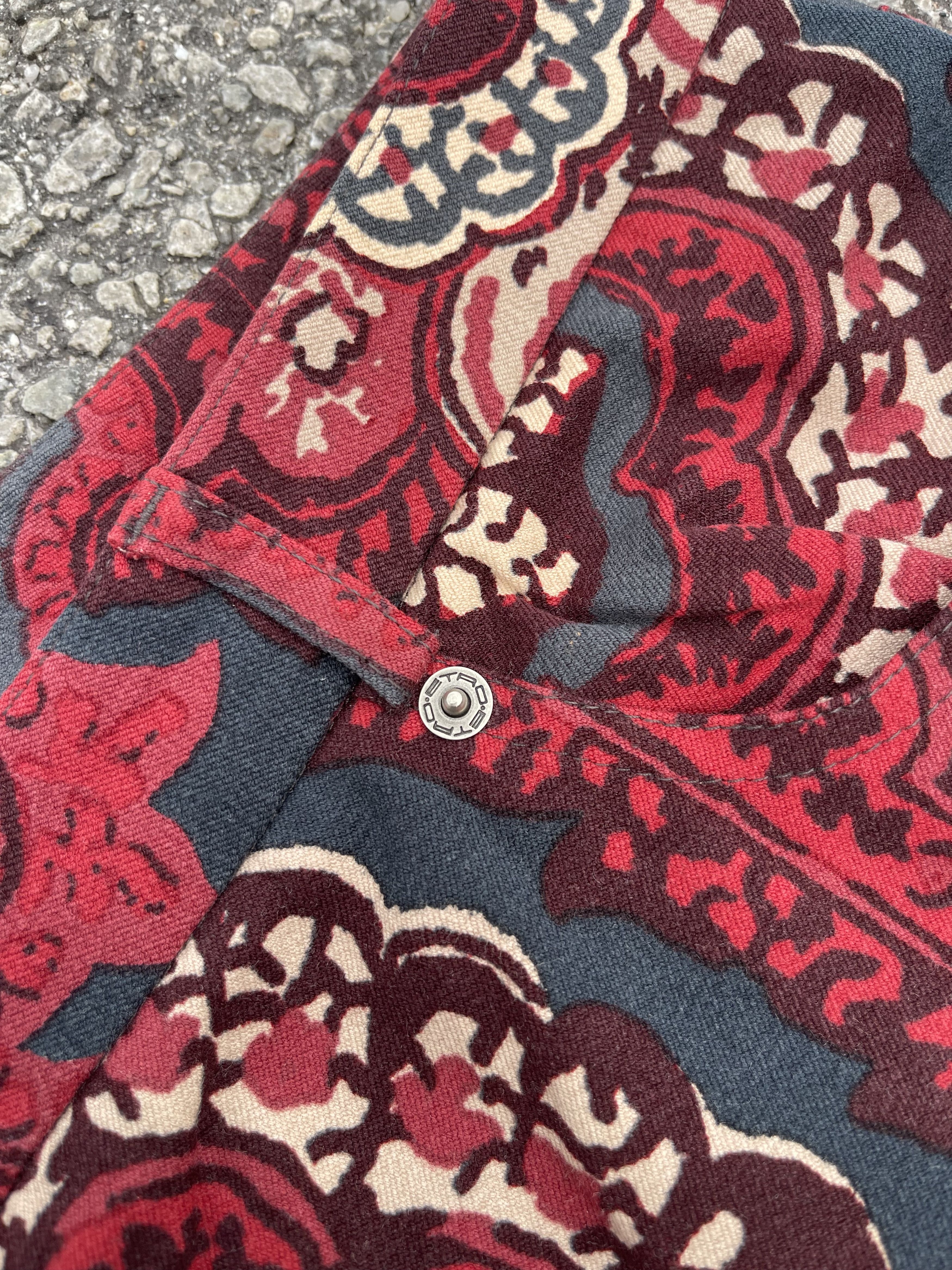 Etro × Vintage Vtg Etro Red Floral Size US 30 / EU 46 - 3 Thumbnail