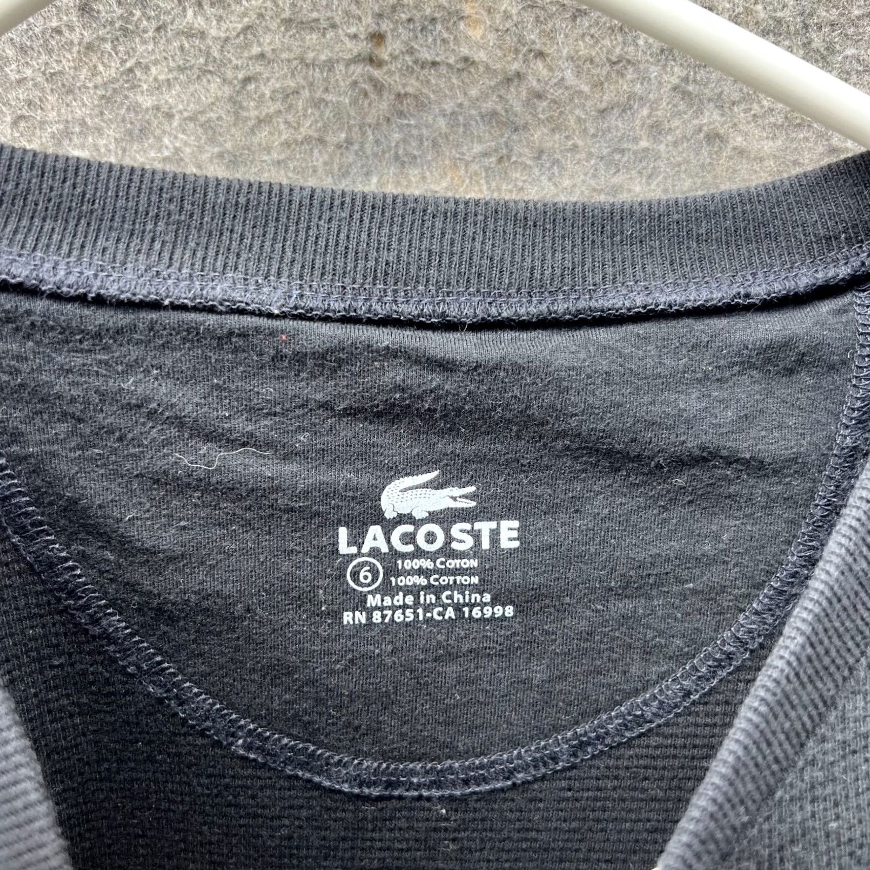 Lacoste Lacoste Shirt Mens XL Black Waffle Knit Long Sleeve Embroidery Pullover Luxury 6 Size US XL / EU 56 / 4 - 7 Thumbnail