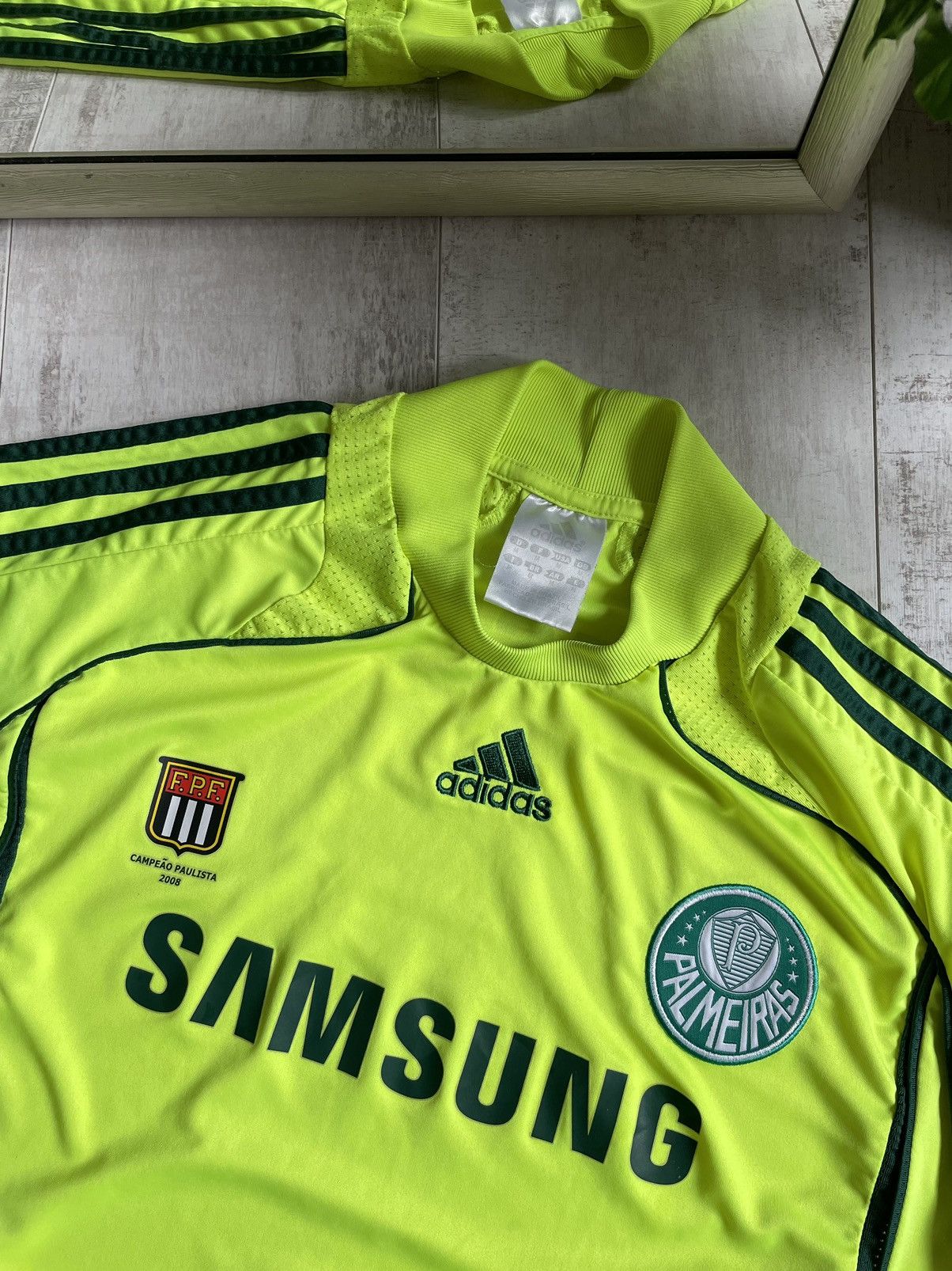 Adidas × Vintage Vintage Adidas Palmeiras 2008 Away Kit Football Shirt Rare Size US M / EU 48-50 / 2 - 4 Thumbnail