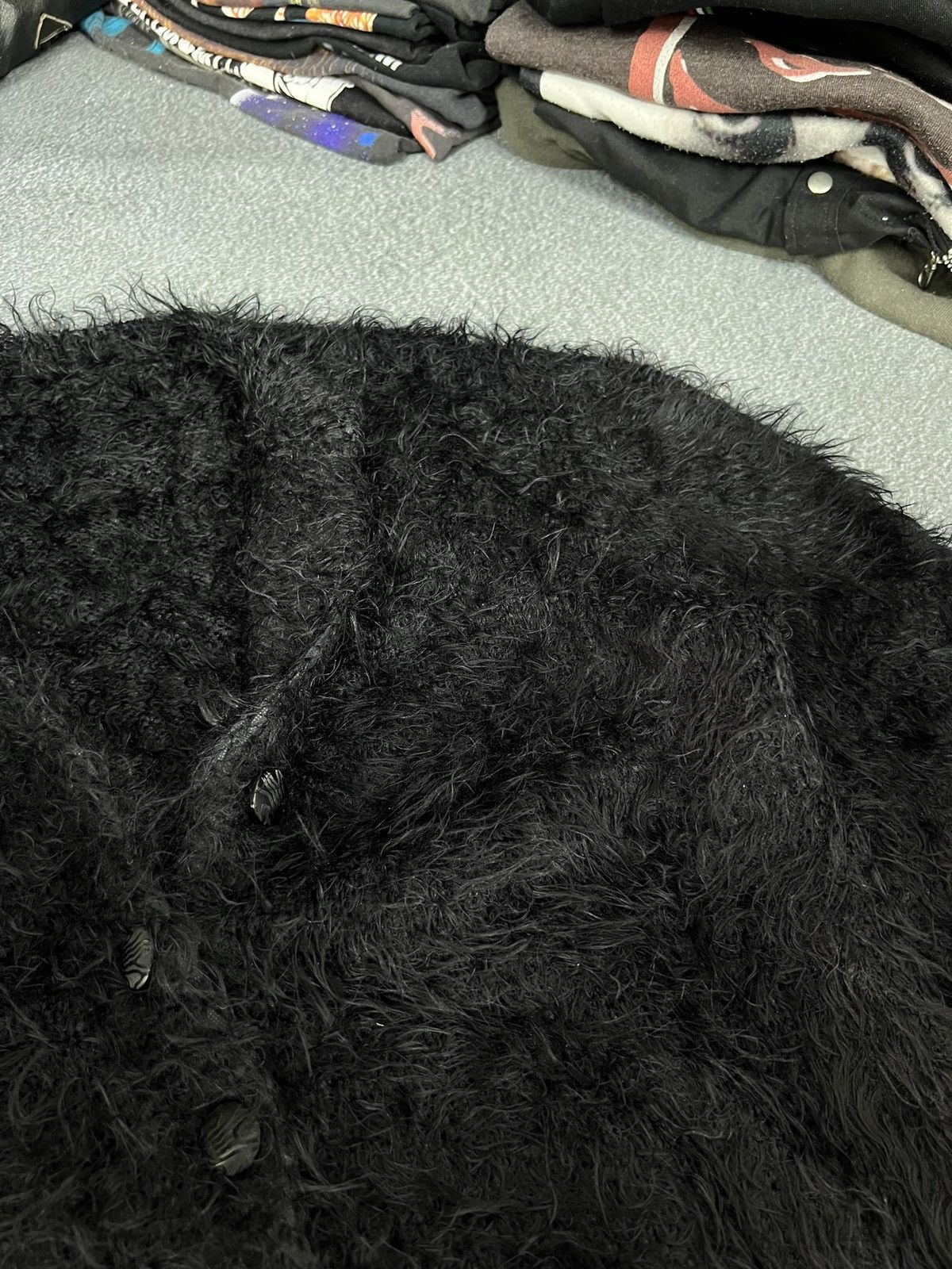 Japanese Brand Vintage Mohair Fuzzy Cardigan Black Sweater Japanese Y2k Size M / US 6-8 / IT 42-44 - 3 Thumbnail