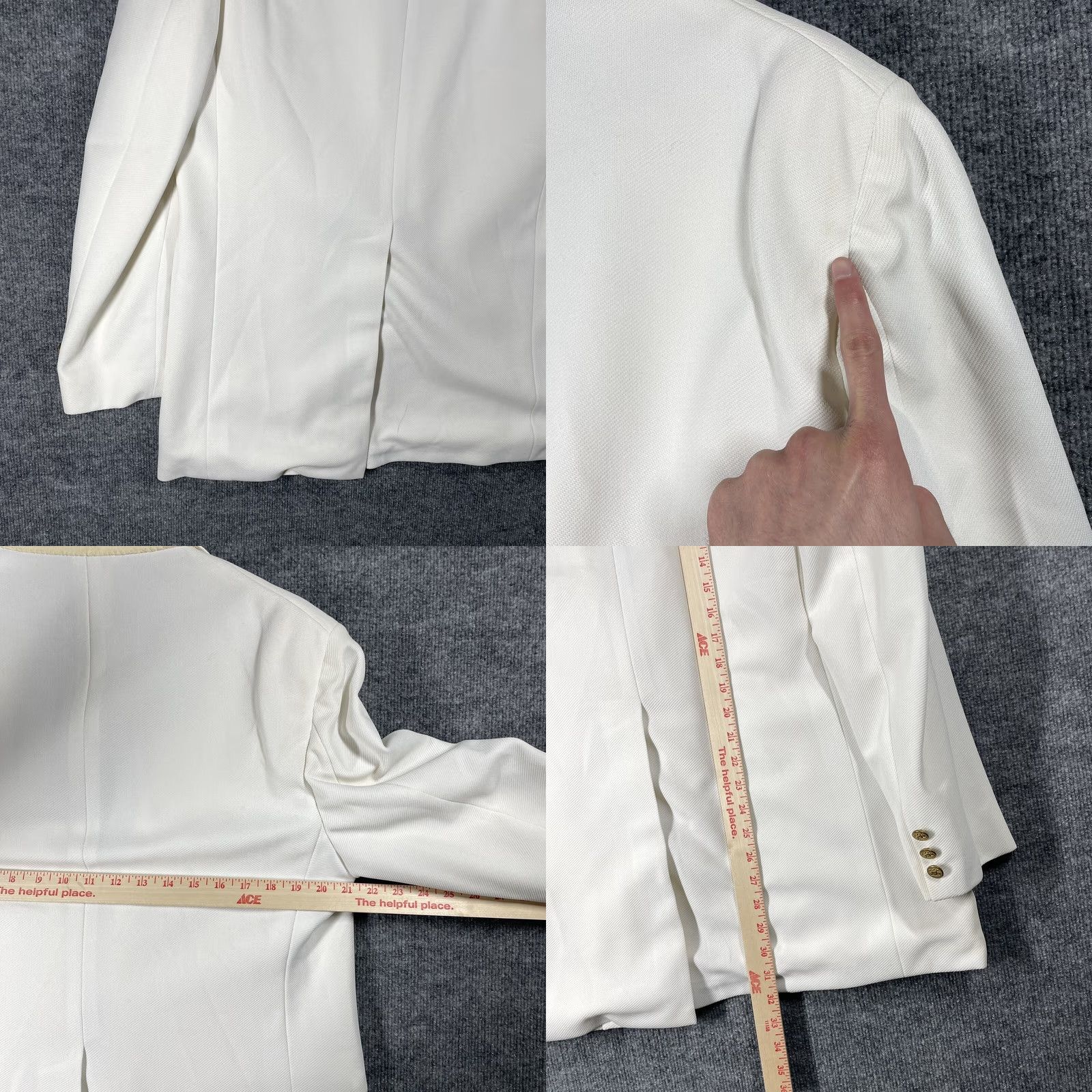 Izod VINTAGE IZOD Blazer Jacket Sport Coat White 60s 70s Size 38 Mens Womens Tennis Golf Preppy Mod GoGo Size 38R - 10 Thumbnail