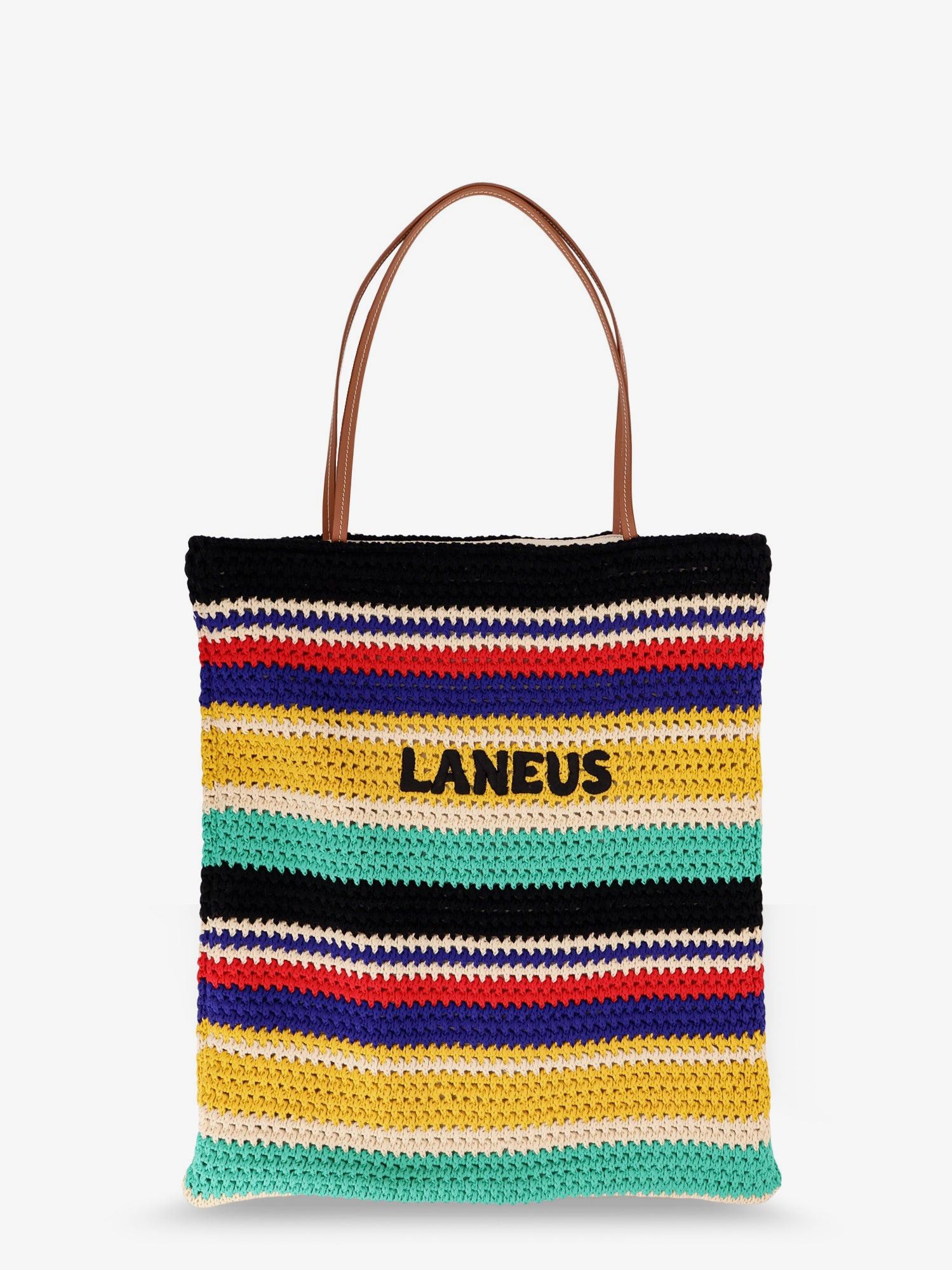 Laneus Crochet Shoulder Bag With Embroidered Logo Size ONE SIZE - 1 Thumbnail