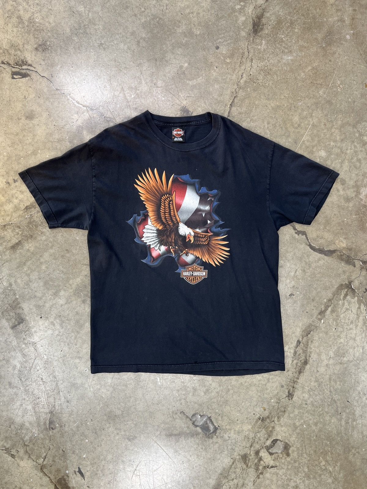 Harley Davidson Vintage Harley Davidson Flag Eagle Indiana Motorcycle Tee XL Size US XL / EU 56 / 4 - 2 Thumbnail