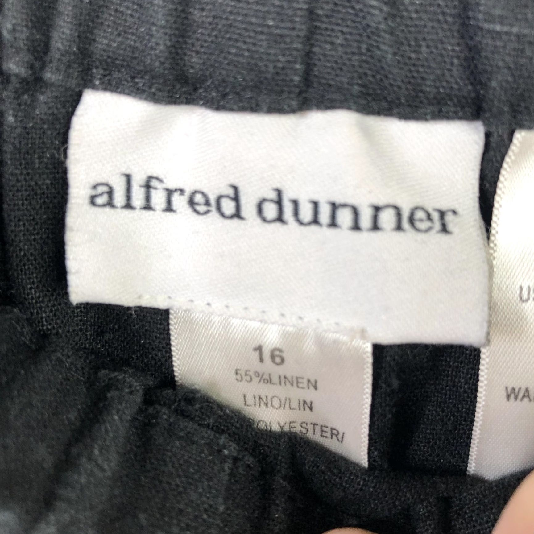 Vintage Alfred Dunner Pants Womens 16 Black Linen Blend Elastic Waist Drawstring Relaxed Size 38" / US 16 / IT 52 - 7 Thumbnail