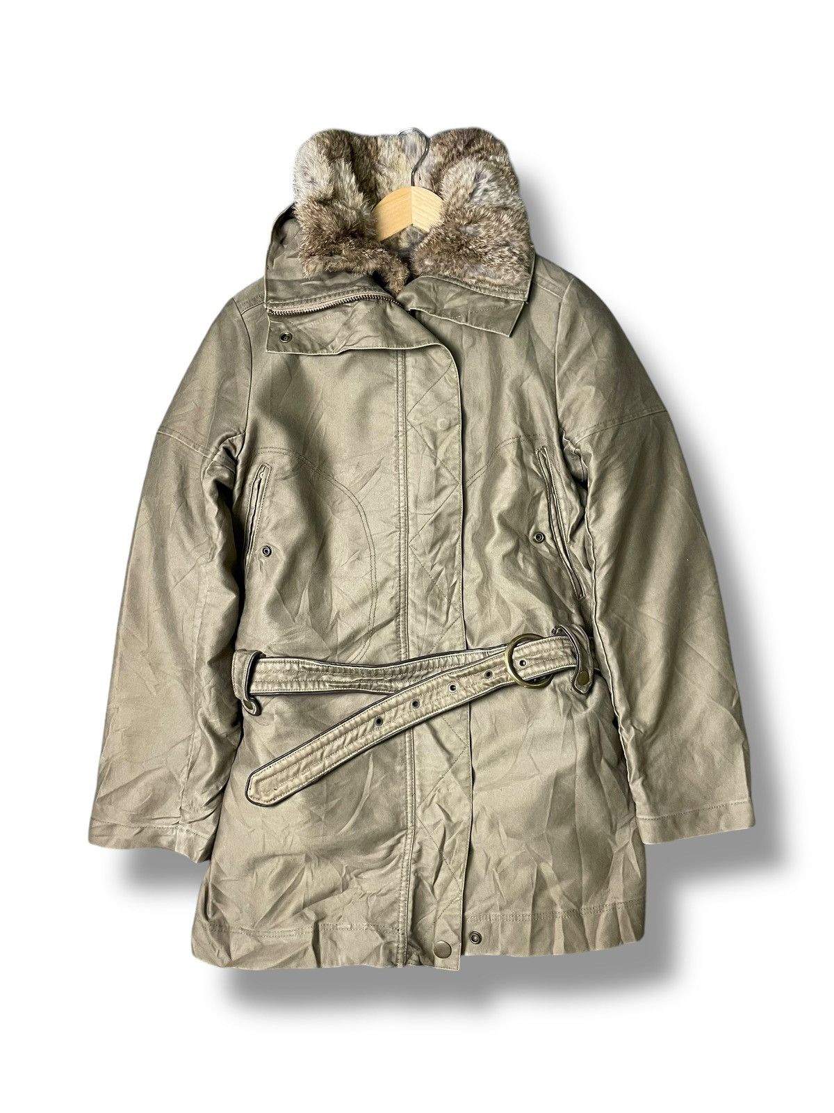 If Six Was Nine × Japanese Brand × Le Grande Bleu (L.G.B.) Unbranded Brand Fur Belted Jacket (64) Size US XXS / EU 40 - 1 Thumbnail