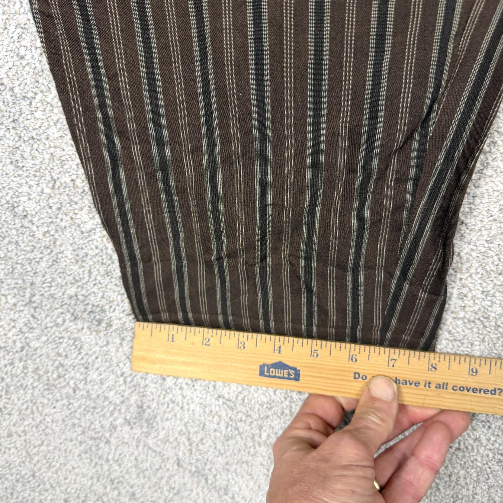 Liz Claiborne VINTAGE Liz Claiborne Collection Pants Women 10 Brown Striped Elastic Waist Pockets Lightweight Rayon 29.5in Inseam Casual Business Mens Womens Girls? Size 32" / US 10 / IT 46 - 3 Thumbnail
