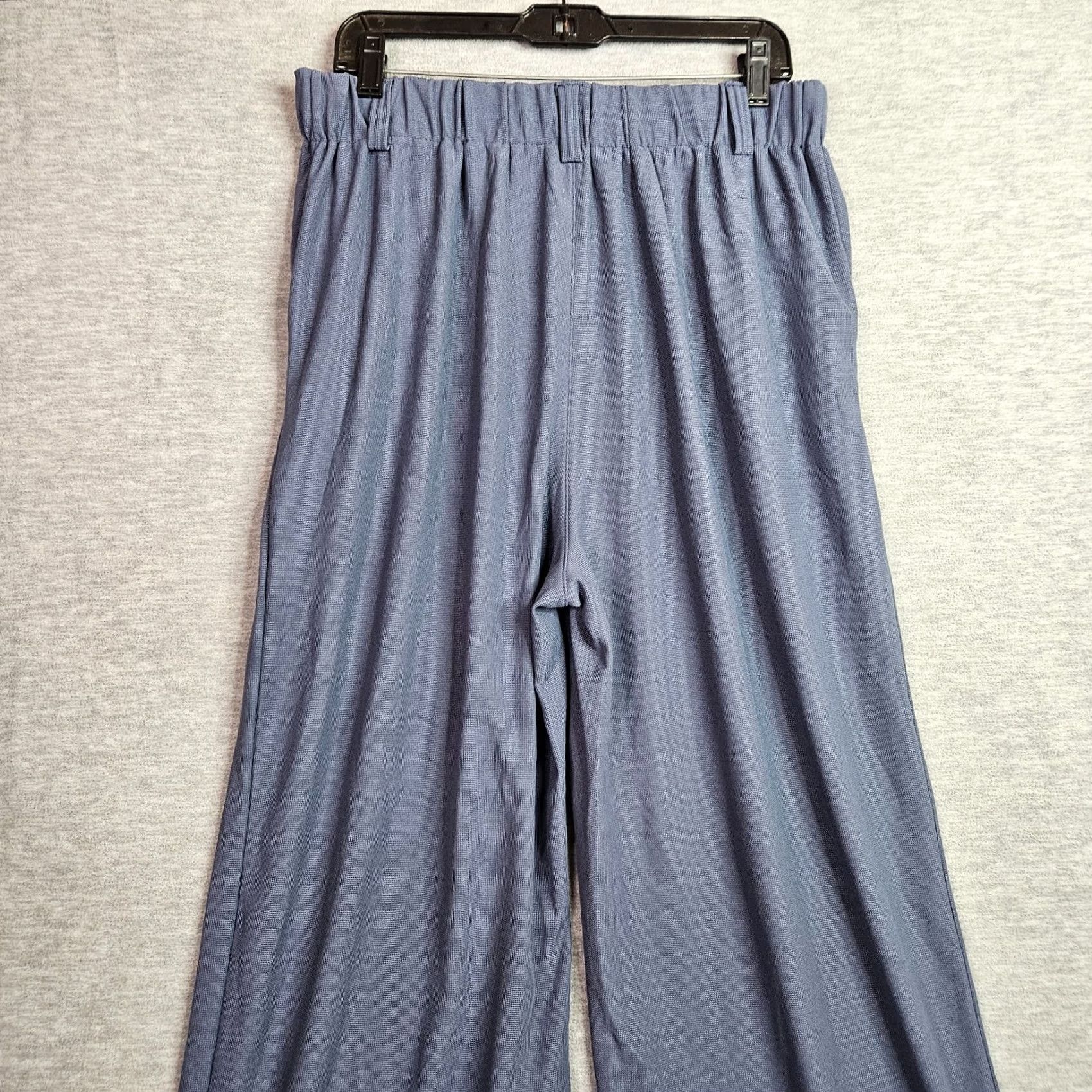 Vintage Halara Women’s Pants Size L Blue Gray Elastic Waist NWT Wide Leg Casual Comfortable Polyester Elastane Regular Mens/Womens? Size 36" / US 14 / IT 50 - 3 Thumbnail