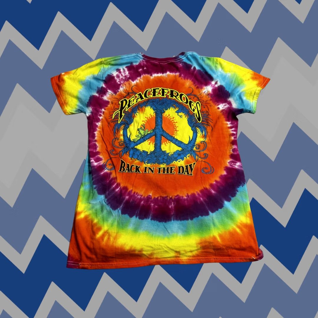 Vintage Peace Frogs Shirt Mens Medium Tie Dye Back In The Day Hippie Graphic Tee T-Shirt Size US M / EU 48-50 / 2 - 1 Thumbnail