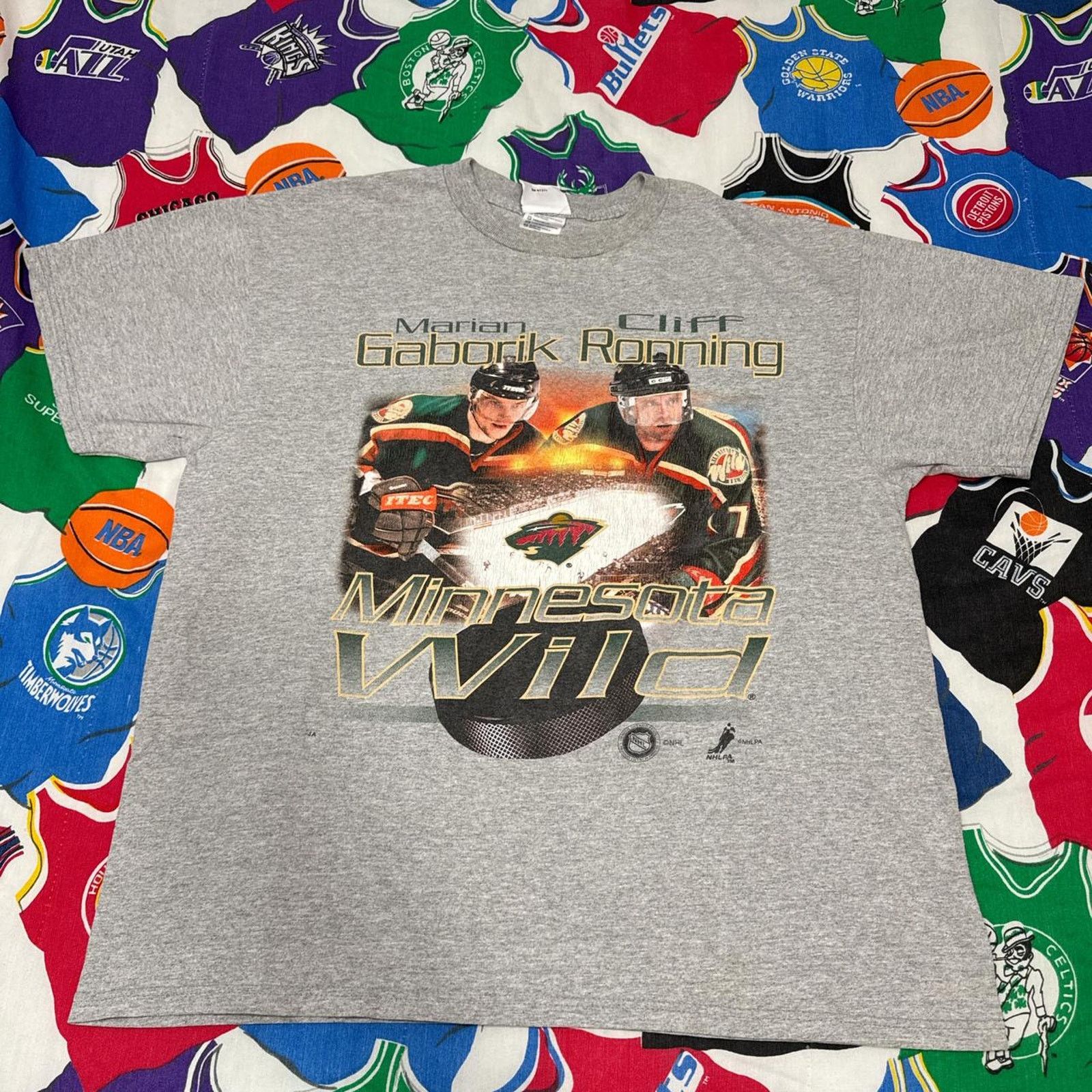 NHL × Vintage VTG NHL Minnesota Wild Marian Gaborik Cliff Ronning Hockey Size US L / EU 52-54 / 3 - 1 Thumbnail